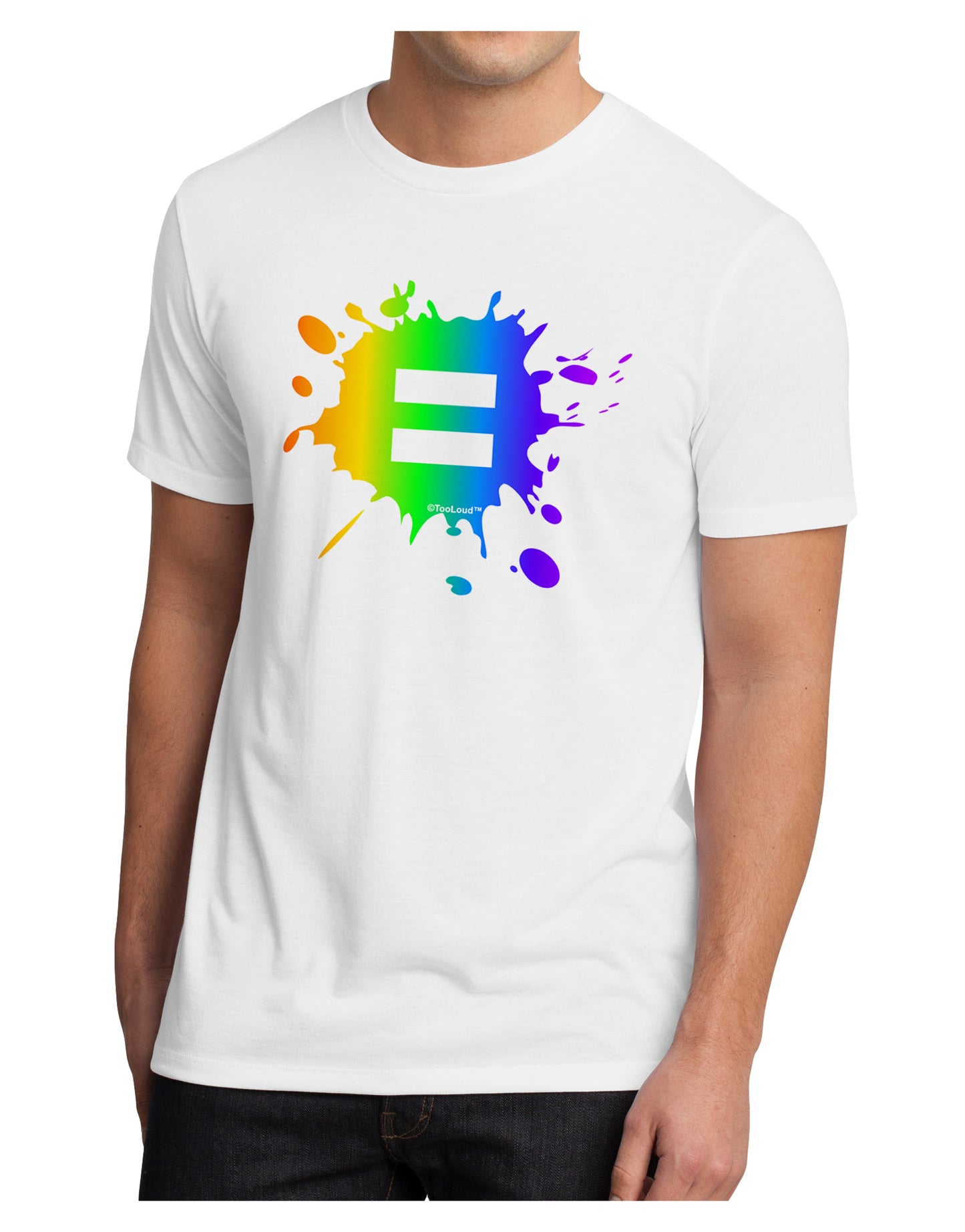 Equal Rainbow Paint Splatter Men's Sublimate Tee by TooLoud-TooLoud-White-Small-Davson Sales