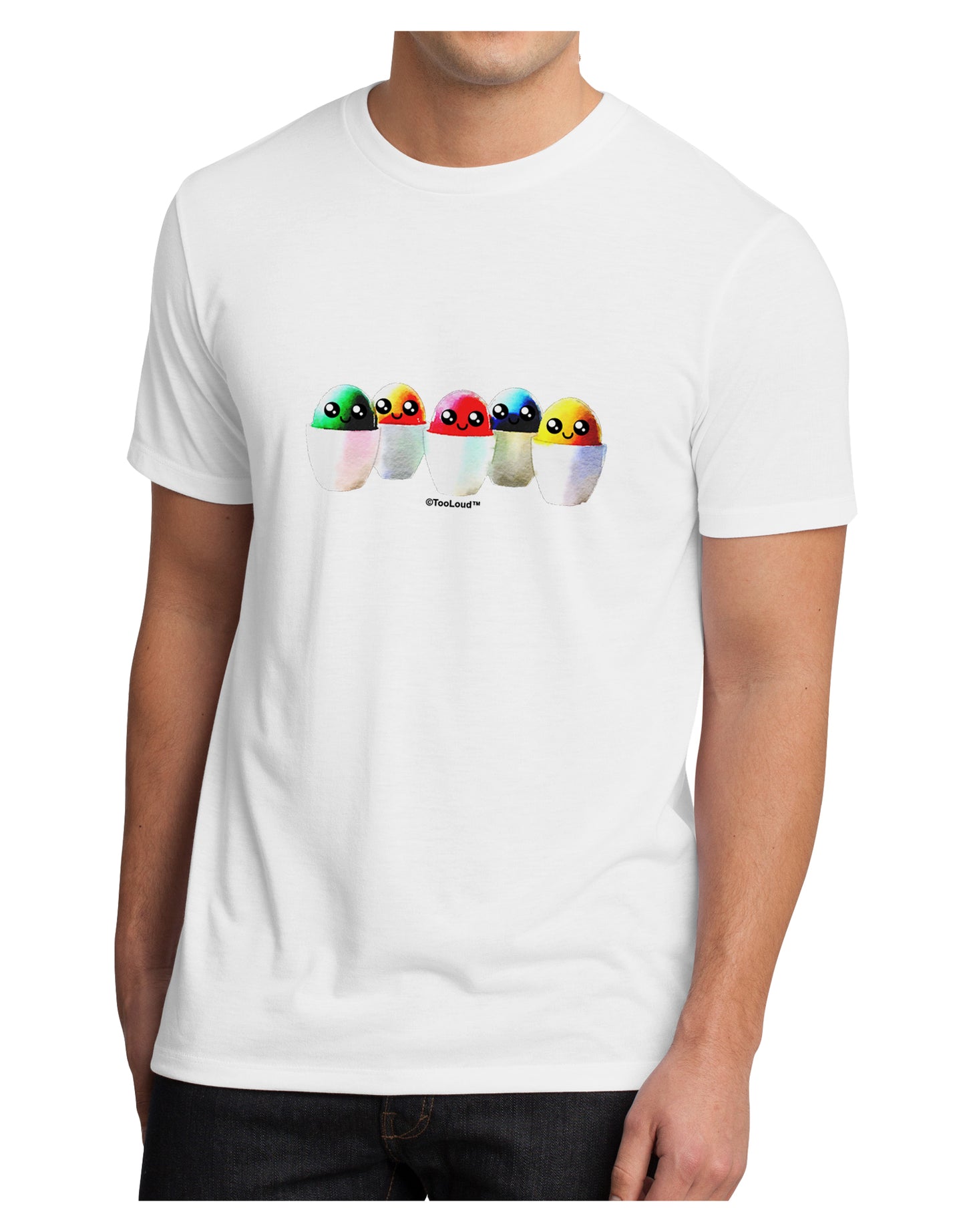 Kawaii Easter Eggs - No Text Men's Sublimate Tee by TooLoud-TooLoud-White-Small-Davson Sales