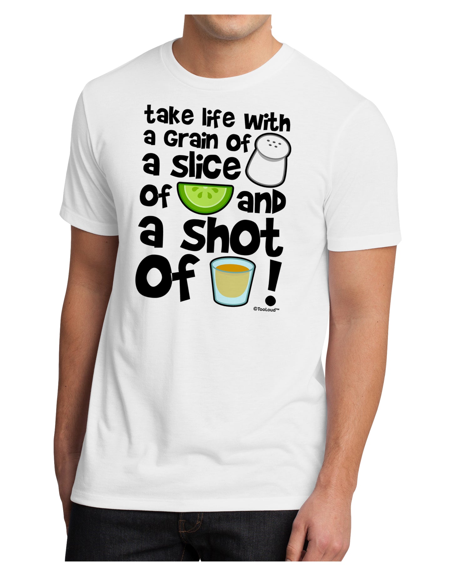 Take Life with a Grain of Salt and a Shot of Tequila Men's Sublimate Tee by TooLoud-TooLoud-White-Small-Davson Sales