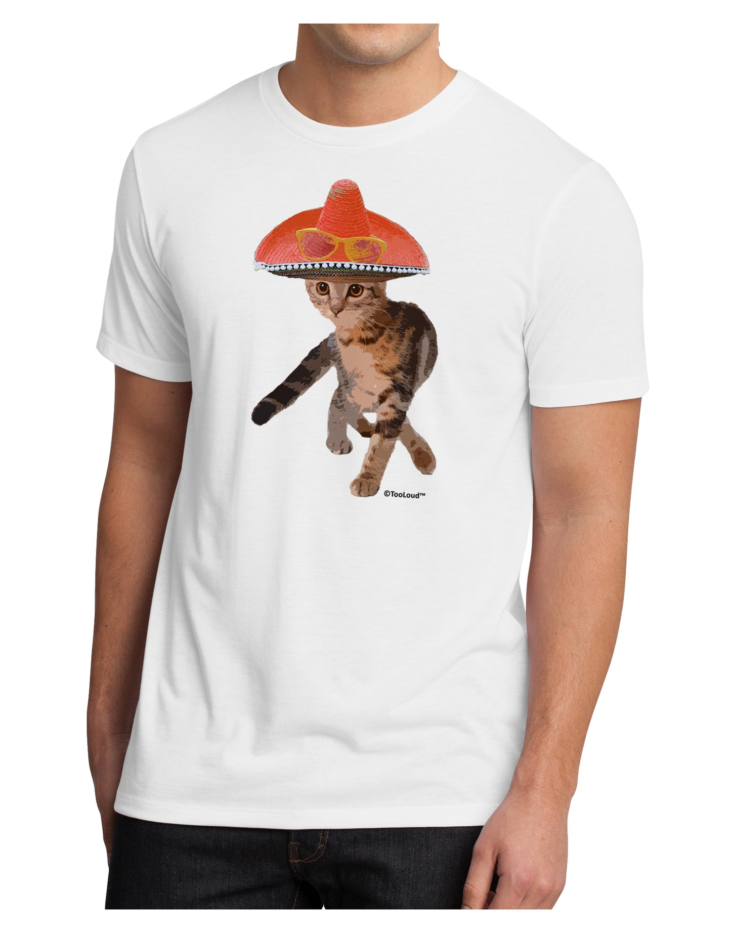 Cat with Pink Sombrero and Sunglasses Men's Sublimate Tee by TooLoud-TooLoud-White-Small-Davson Sales