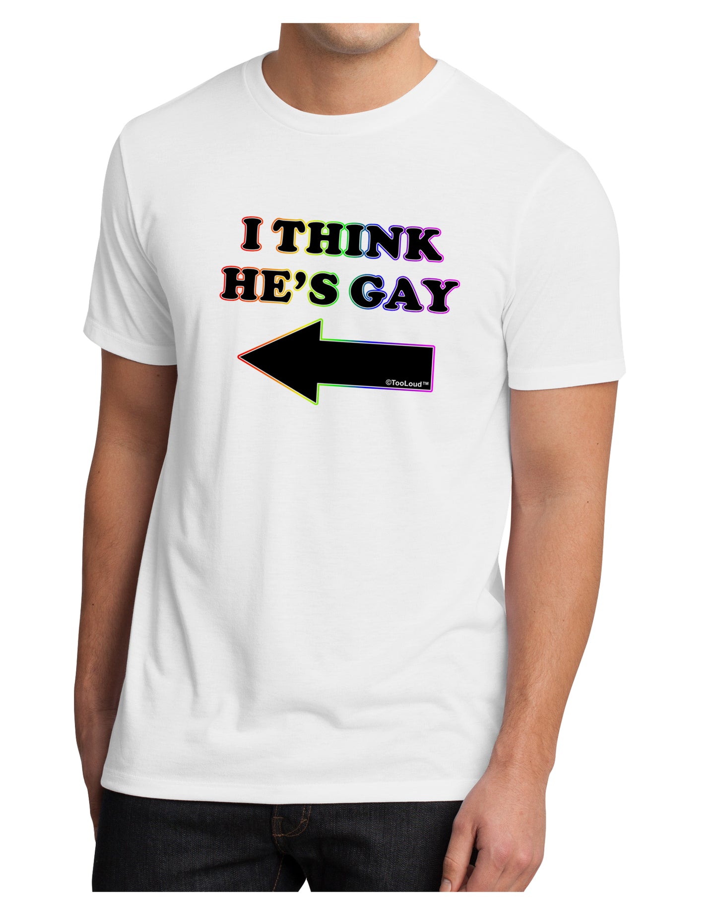I Think He's Gay Left Men's Sublimate Tee by TooLoud-TooLoud-White-Small-Davson Sales