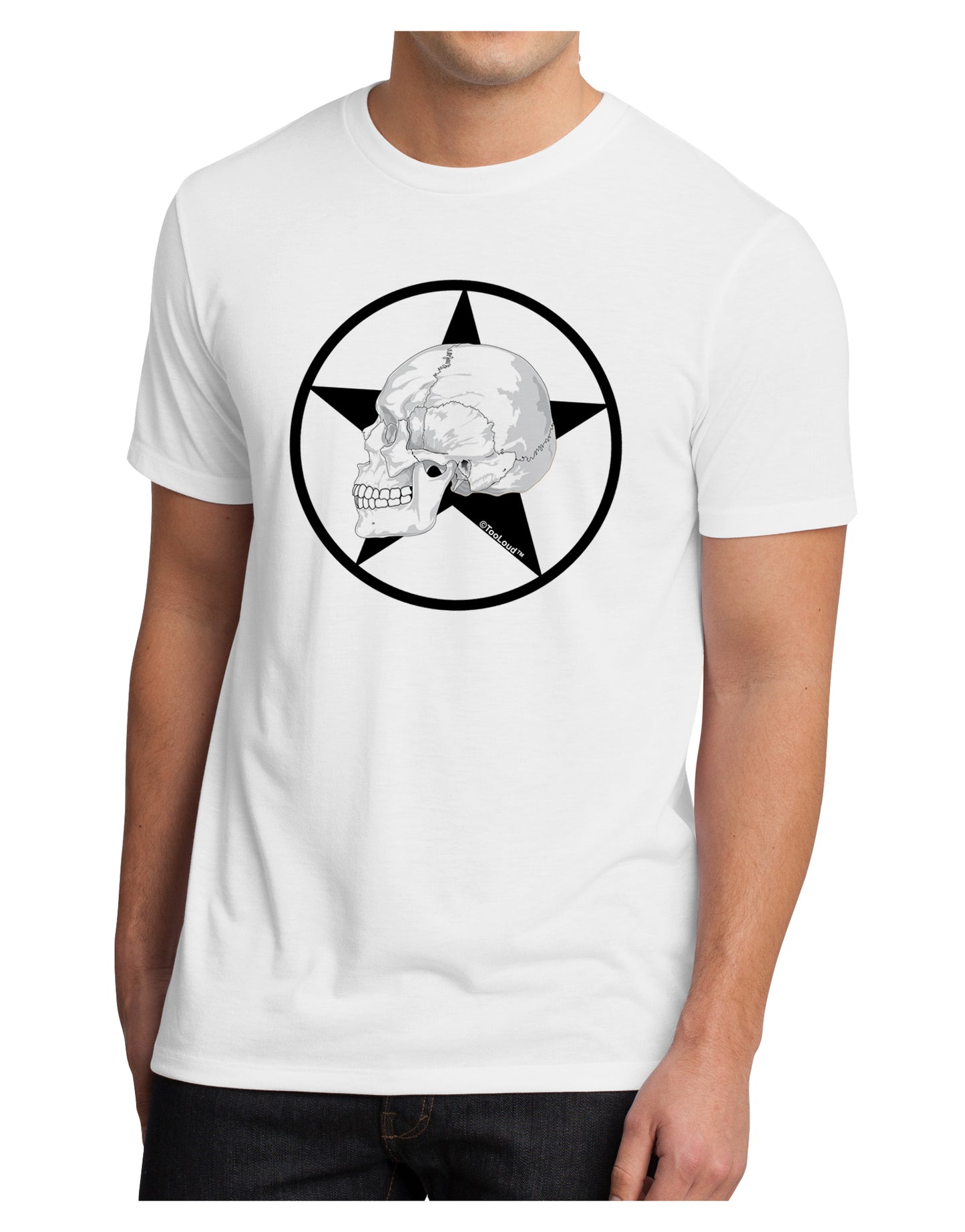 White Skull With Star Men's Sublimate Tee by TooLoud-TooLoud-White-Small-Davson Sales