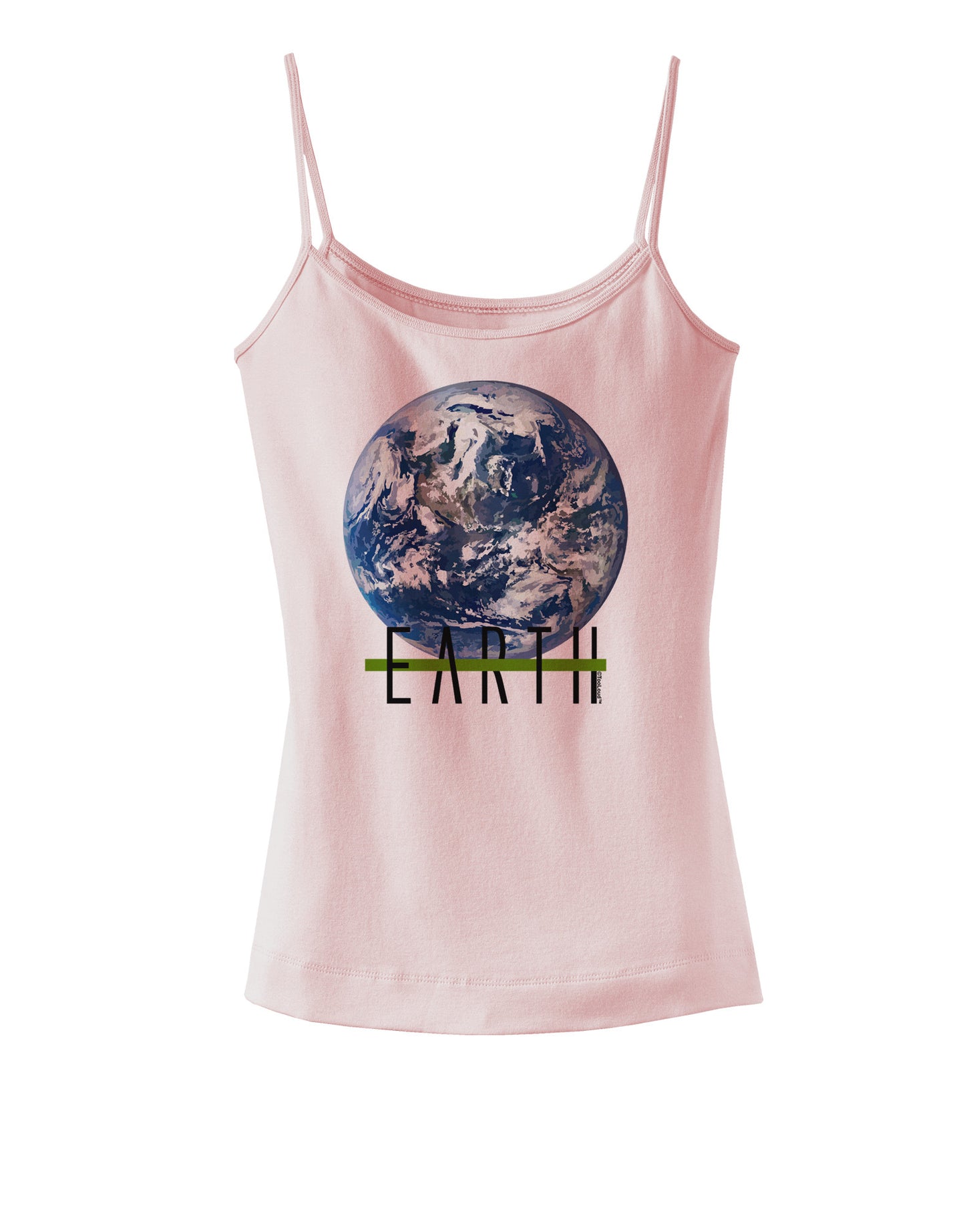 Planet Earth Text Spaghetti Strap Tank-Womens Spaghetti Strap Tanks-TooLoud-SoftPink-X-Small-Davson Sales