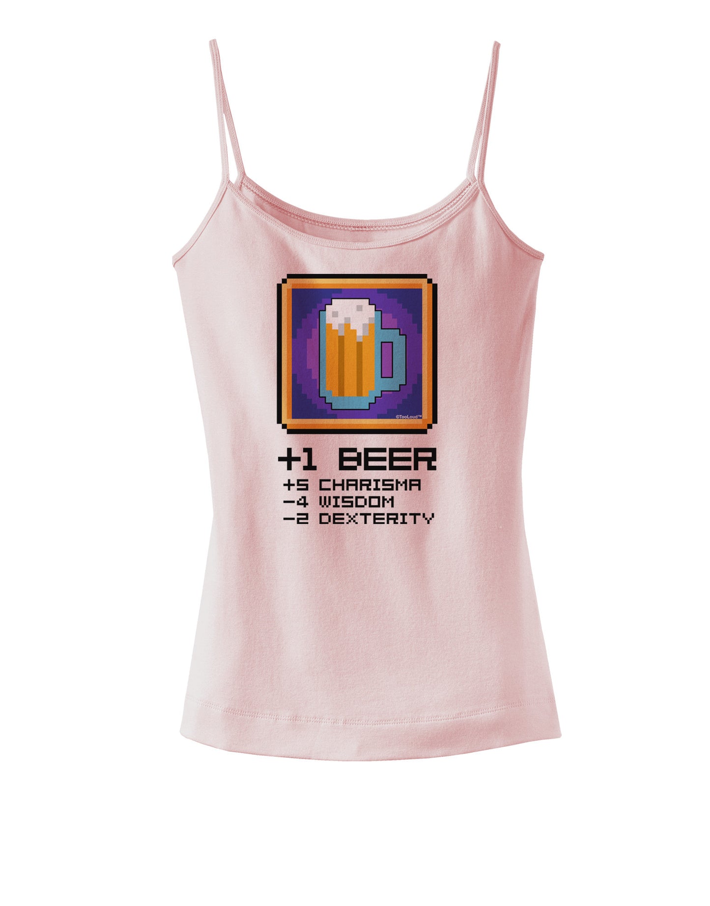 Pixel Beer Item Spaghetti Strap Tank-Womens Spaghetti Strap Tanks-TooLoud-SoftPink-X-Small-Davson Sales