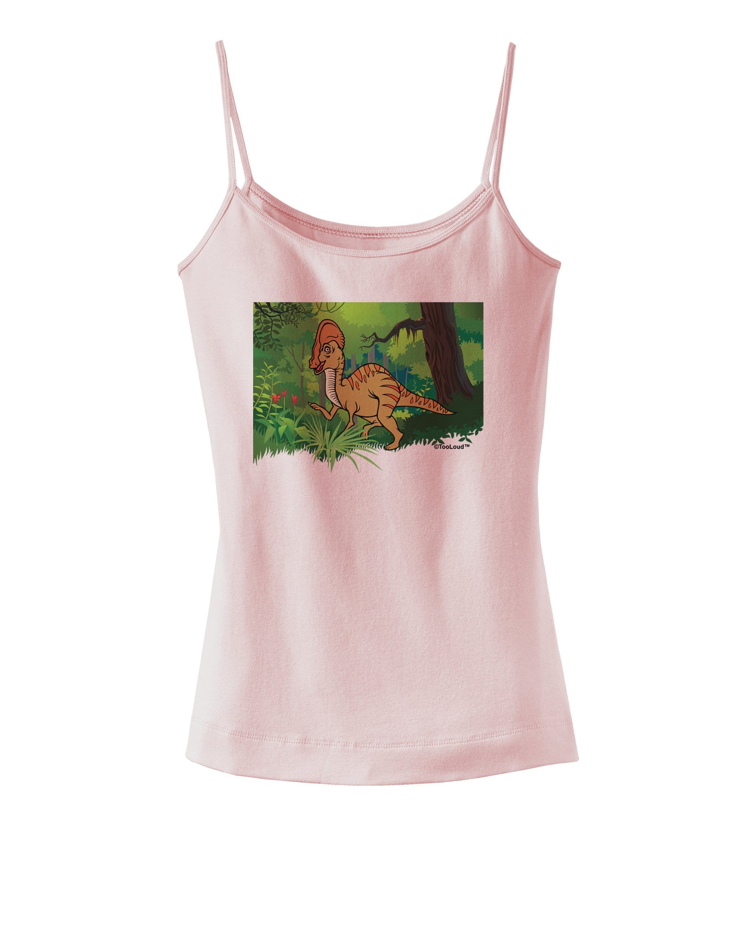 Parasaurolophus Walkeri - Without Name Spaghetti Strap Tank-Womens Spaghetti Strap Tanks-TooLoud-SoftPink-X-Small-Davson Sales