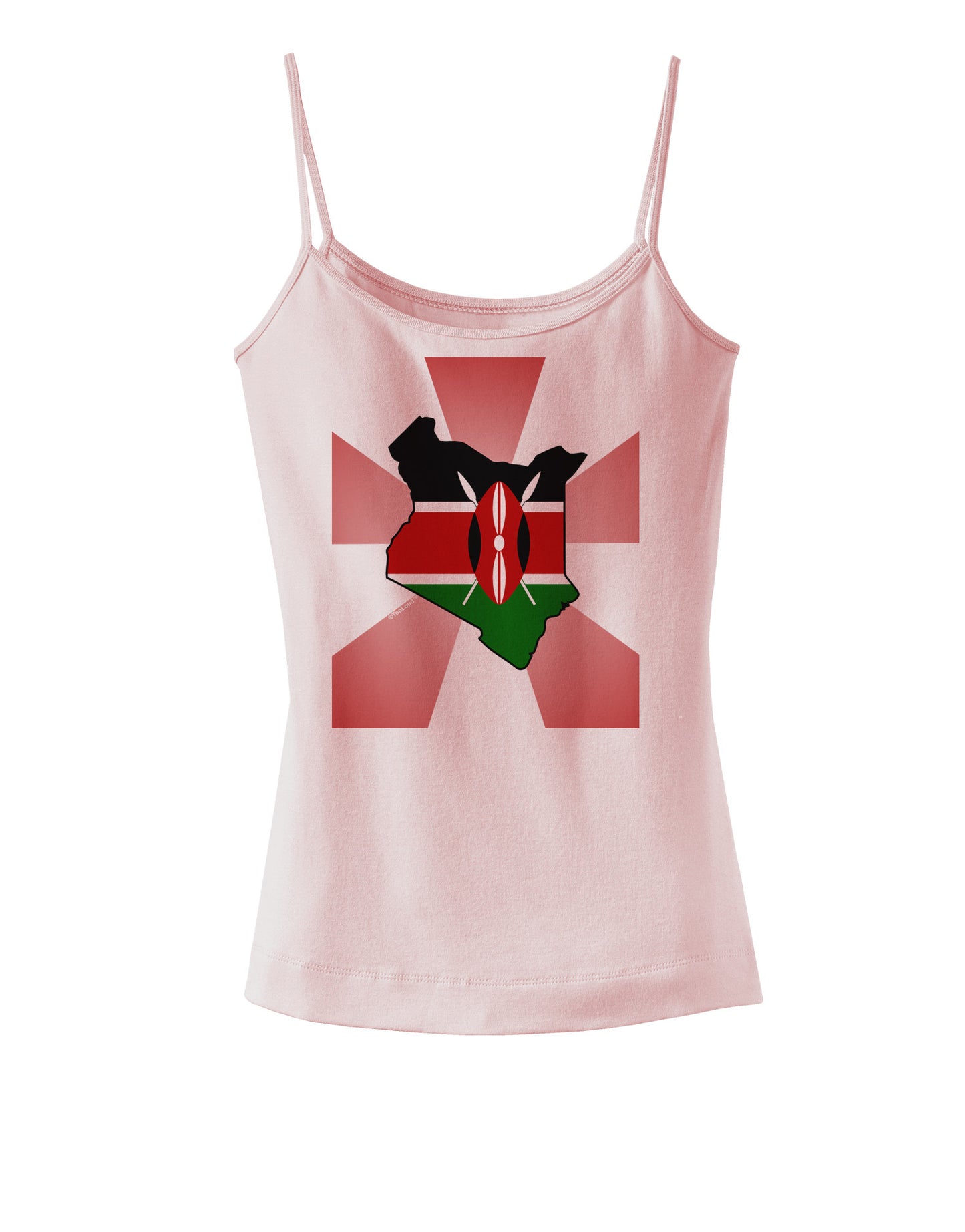 Kenya Flag Design Spaghetti Strap Tank-Womens Spaghetti Strap Tanks-TooLoud-SoftPink-X-Small-Davson Sales