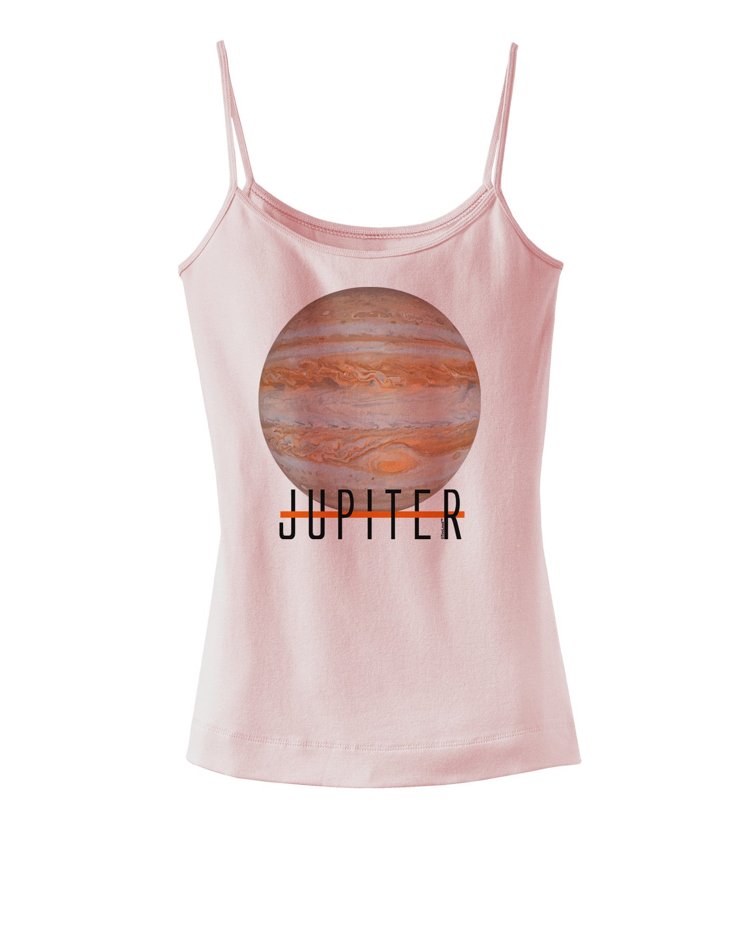 Planet Jupiter Earth Text Spaghetti Strap Tank-Womens Spaghetti Strap Tanks-TooLoud-SoftPink-X-Small-Davson Sales
