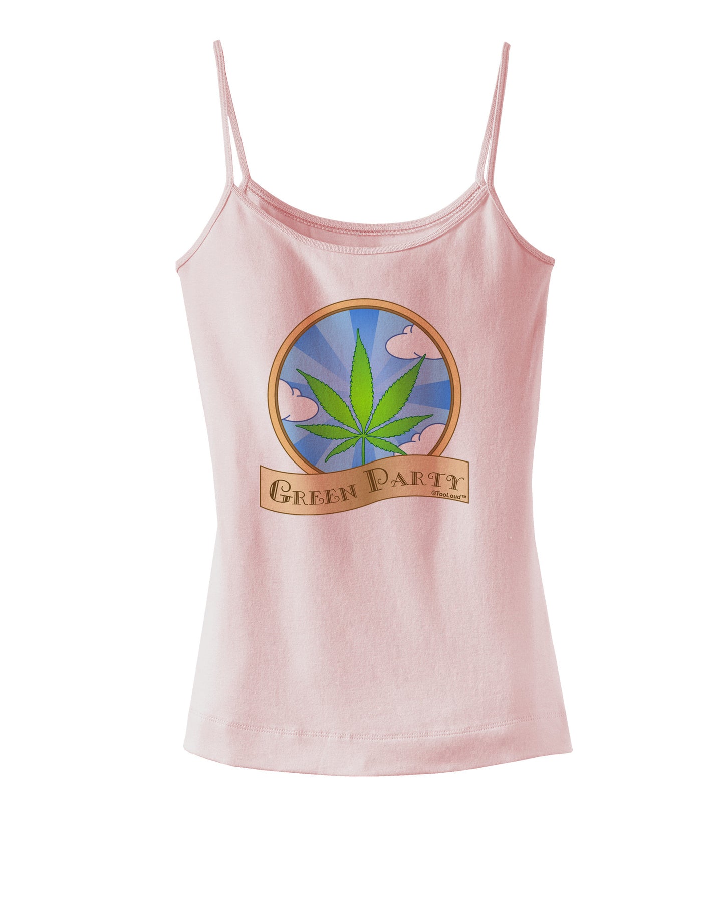 Green Party Symbol Spaghetti Strap Tank-Womens Spaghetti Strap Tanks-TooLoud-SoftPink-X-Small-Davson Sales
