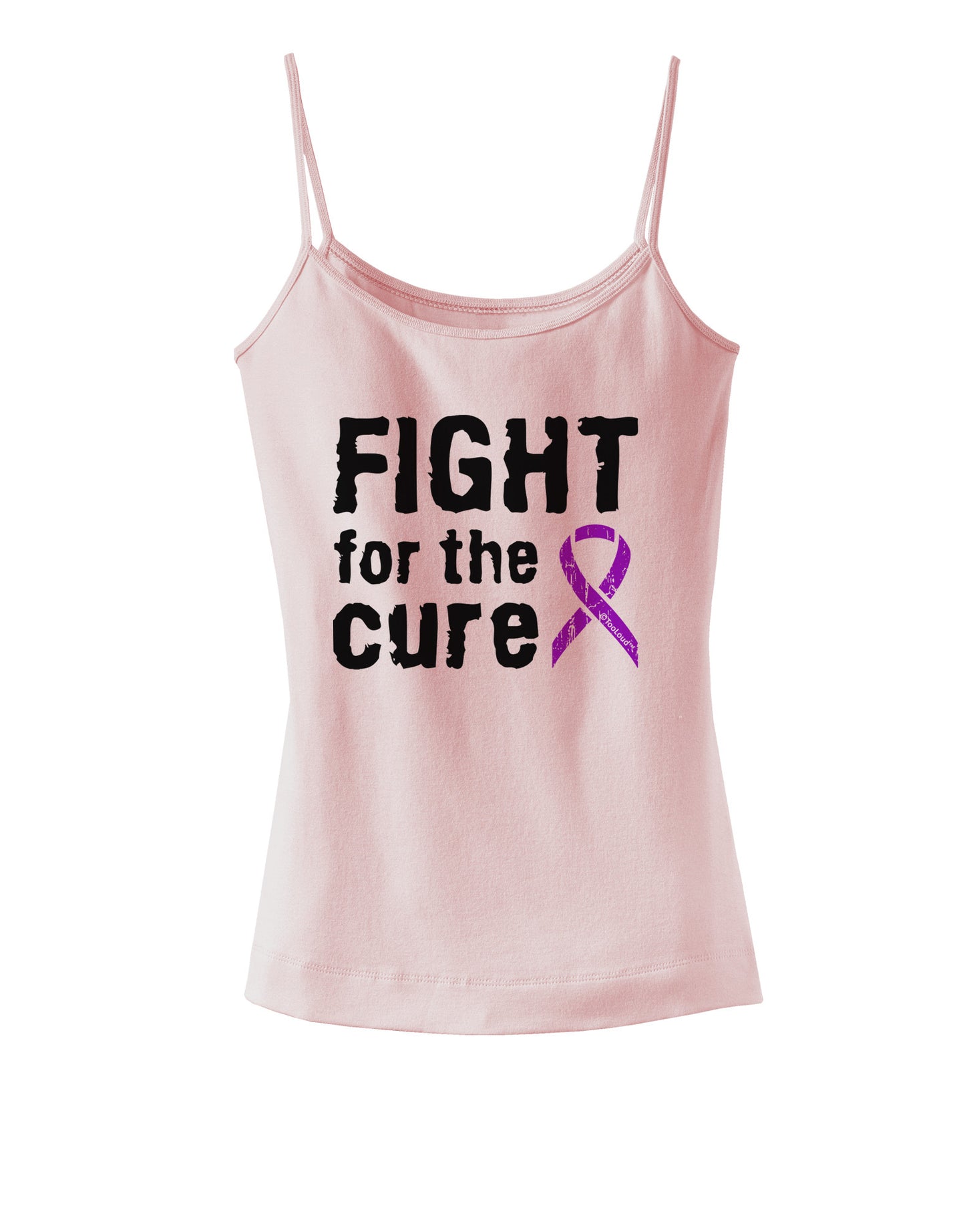 Fight for the Cure - Purple Ribbon Epilepsy Spaghetti Strap Tank-Womens Spaghetti Strap Tanks-TooLoud-SoftPink-X-Small-Davson Sales