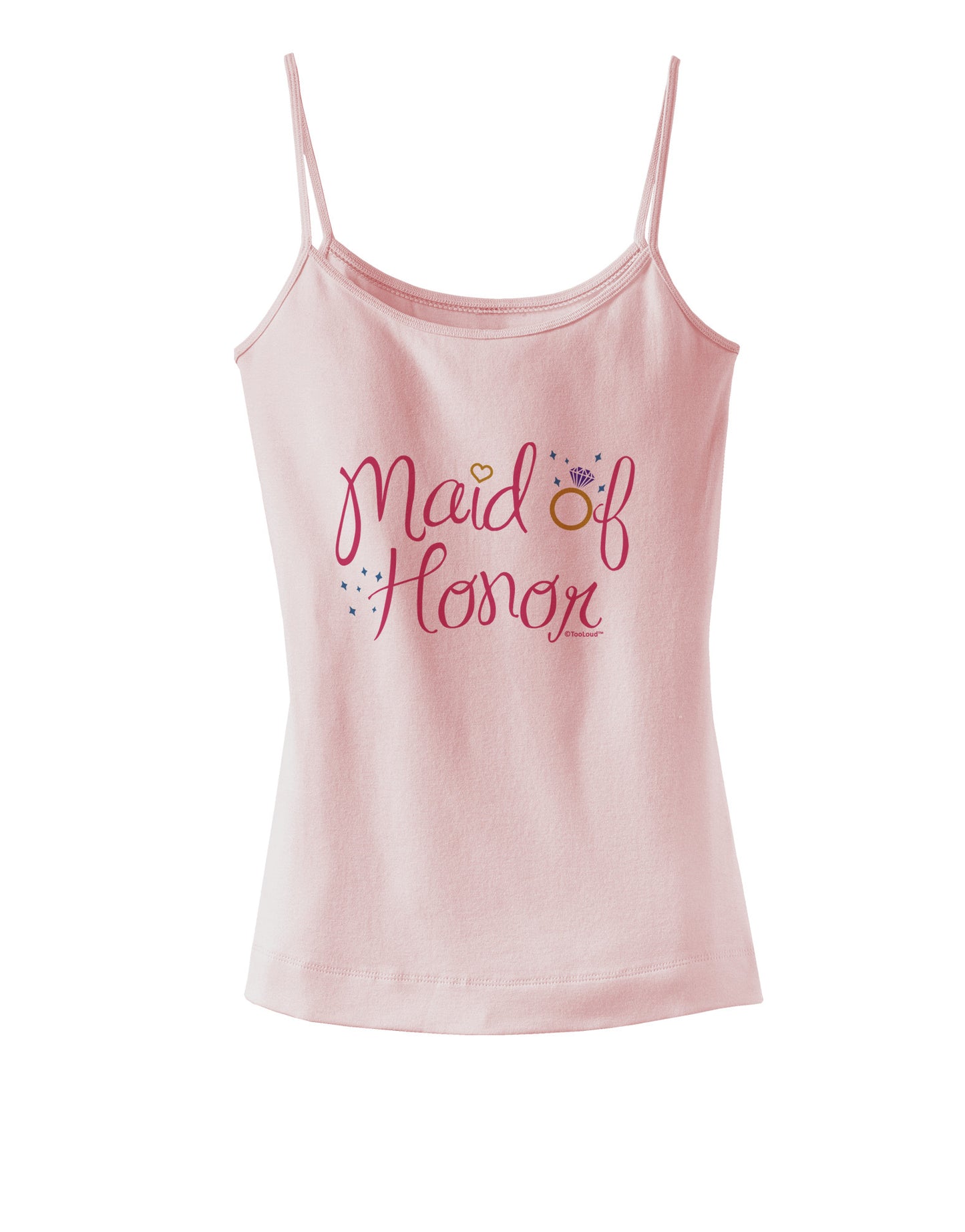 Maid of Honor - Diamond Ring Design - Color Spaghetti Strap Tank-Womens Spaghetti Strap Tanks-TooLoud-SoftPink-X-Small-Davson Sales