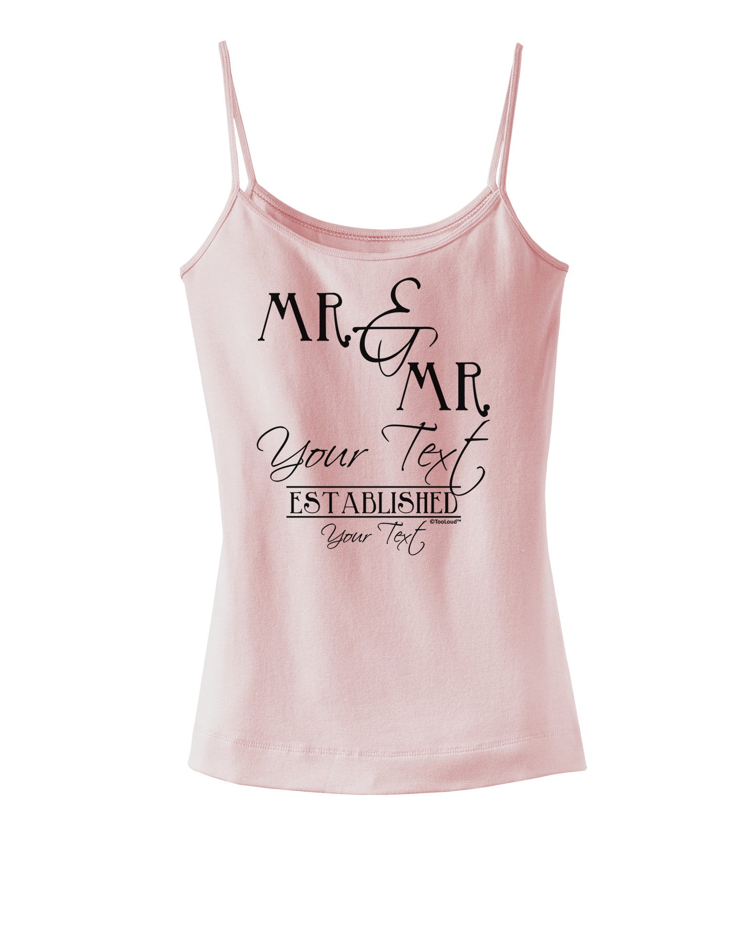 Personalized Mr and Mr -Name- Established -Date- Design Spaghetti Strap Tank-Womens Spaghetti Strap Tanks-TooLoud-SoftPink-X-Small-Davson Sales
