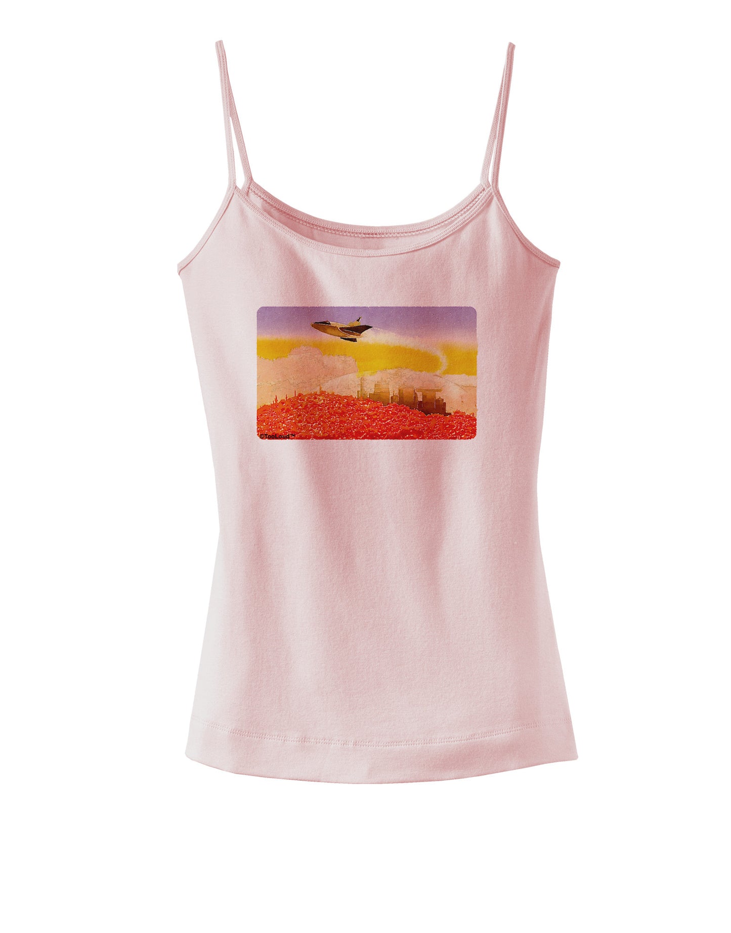 Planet Mars Watercolor Spaghetti Strap Tank-Womens Spaghetti Strap Tanks-TooLoud-SoftPink-X-Small-Davson Sales