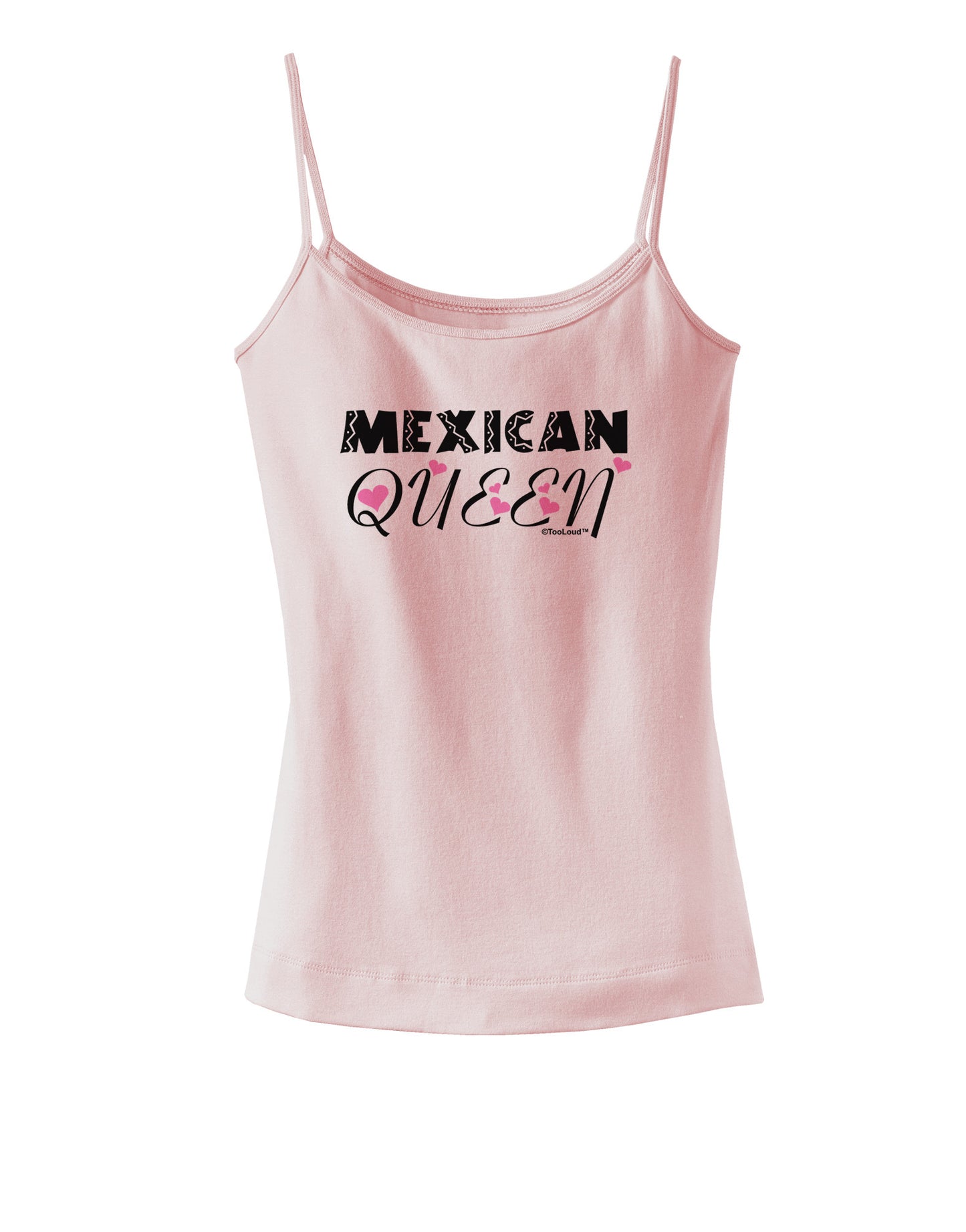 Mexican Queen - Cinco de Mayo Spaghetti Strap Tank-Womens Spaghetti Strap Tanks-TooLoud-SoftPink-X-Small-Davson Sales
