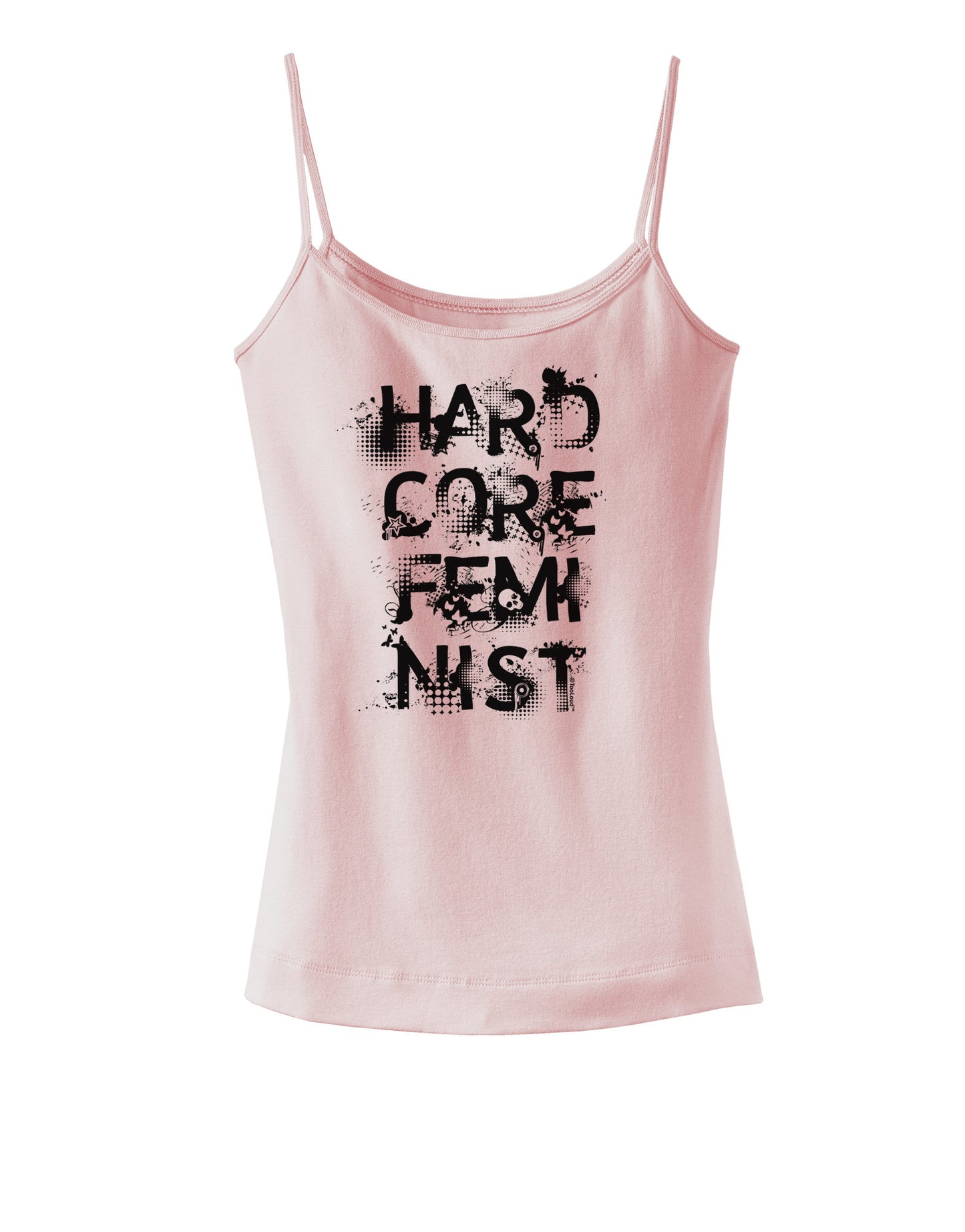 Hardcore Feminist Spaghetti Strap Tank-Womens Spaghetti Strap Tanks-TooLoud-SoftPink-X-Small-Davson Sales