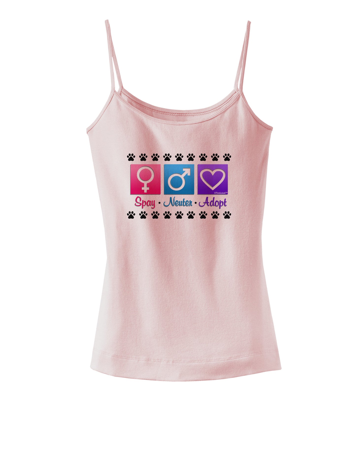 Spay Neuter Adopt Spaghetti Strap Tank-Womens Spaghetti Strap Tanks-TooLoud-SoftPink-X-Small-Davson Sales