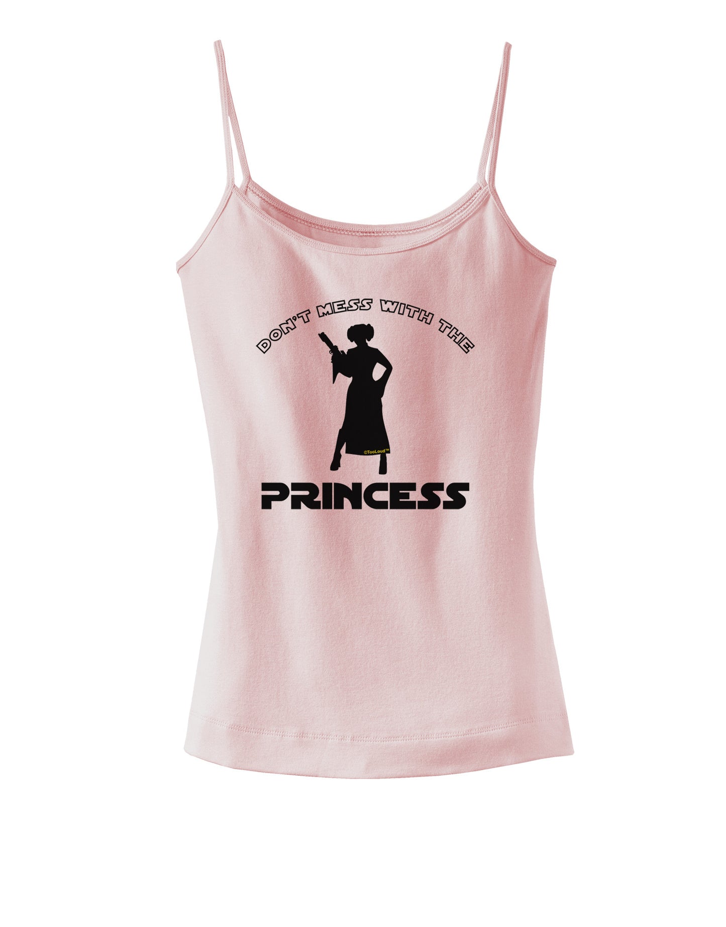 Don't Mess With The Princess Spaghetti Strap Tank-Womens Spaghetti Strap Tanks-TooLoud-SoftPink-X-Small-Davson Sales