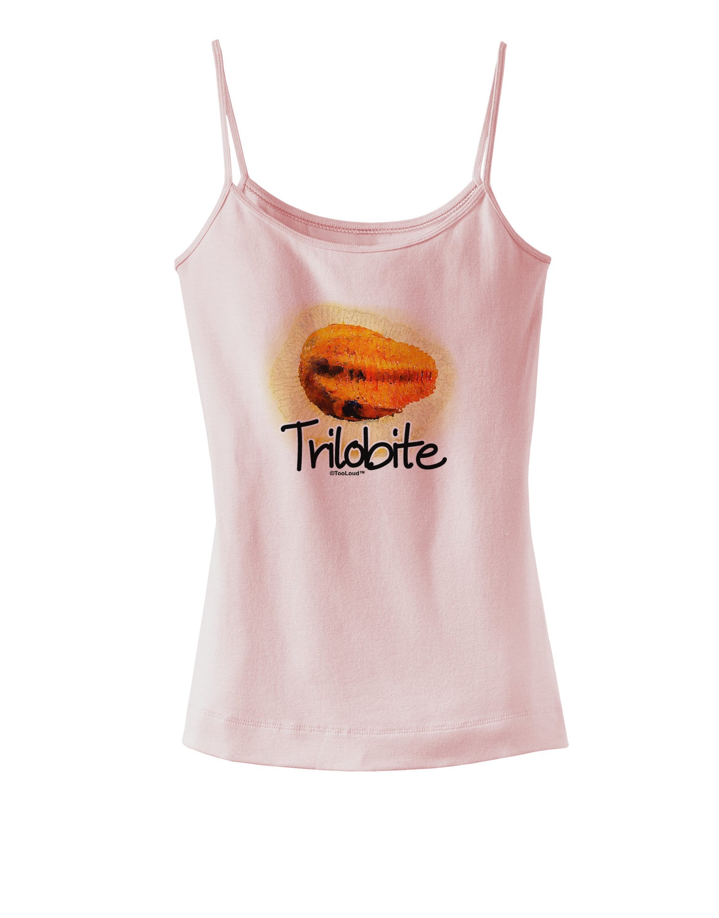 TooLoud Trilobite Fossil Watercolor Text Spaghetti Strap Tank-Womens Spaghetti Strap Tanks-TooLoud-SoftPink-X-Small-Davson Sales