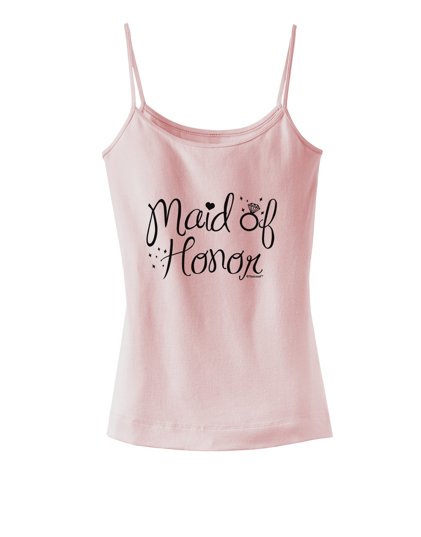 Maid of Honor - Diamond Ring Design Spaghetti Strap Tank-Womens Spaghetti Strap Tanks-TooLoud-SoftPink-X-Small-Davson Sales