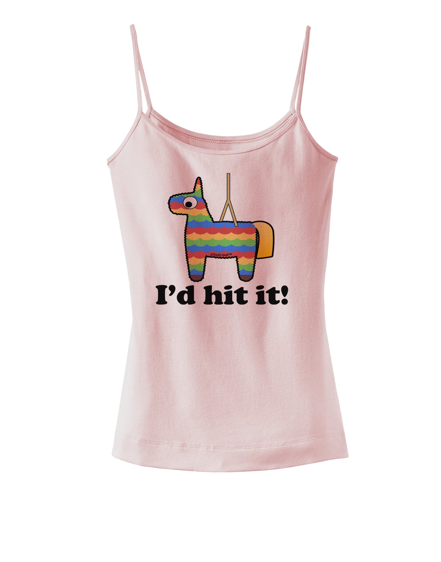 I'd Hit it - Funny Pinata Design Spaghetti Strap Tank-Womens Spaghetti Strap Tanks-TooLoud-SoftPink-X-Small-Davson Sales