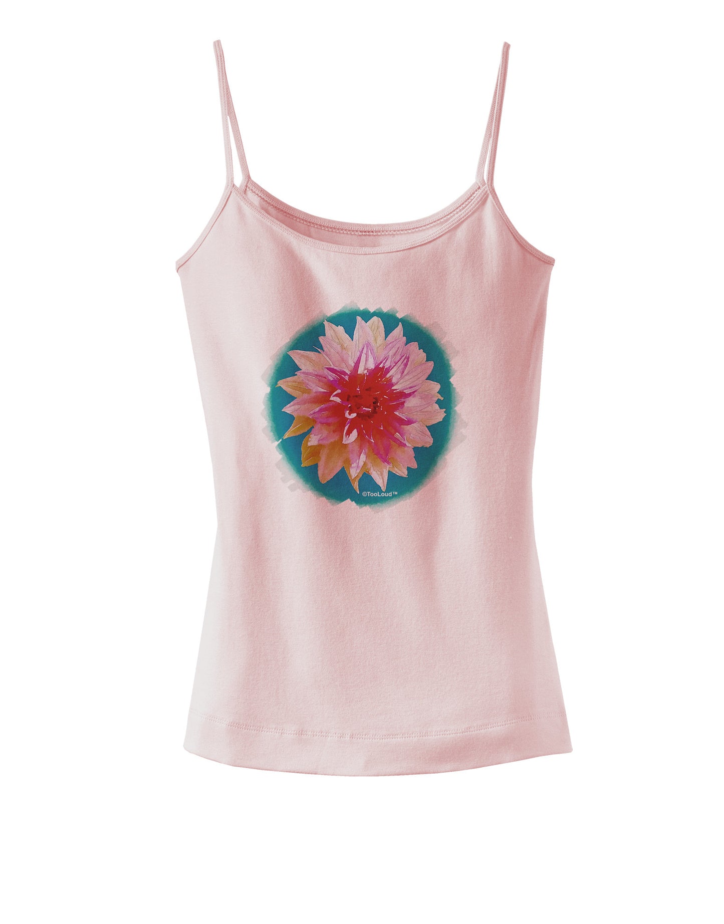 Watercolor Flower Spaghetti Strap Tank-Womens Spaghetti Strap Tanks-TooLoud-SoftPink-X-Small-Davson Sales