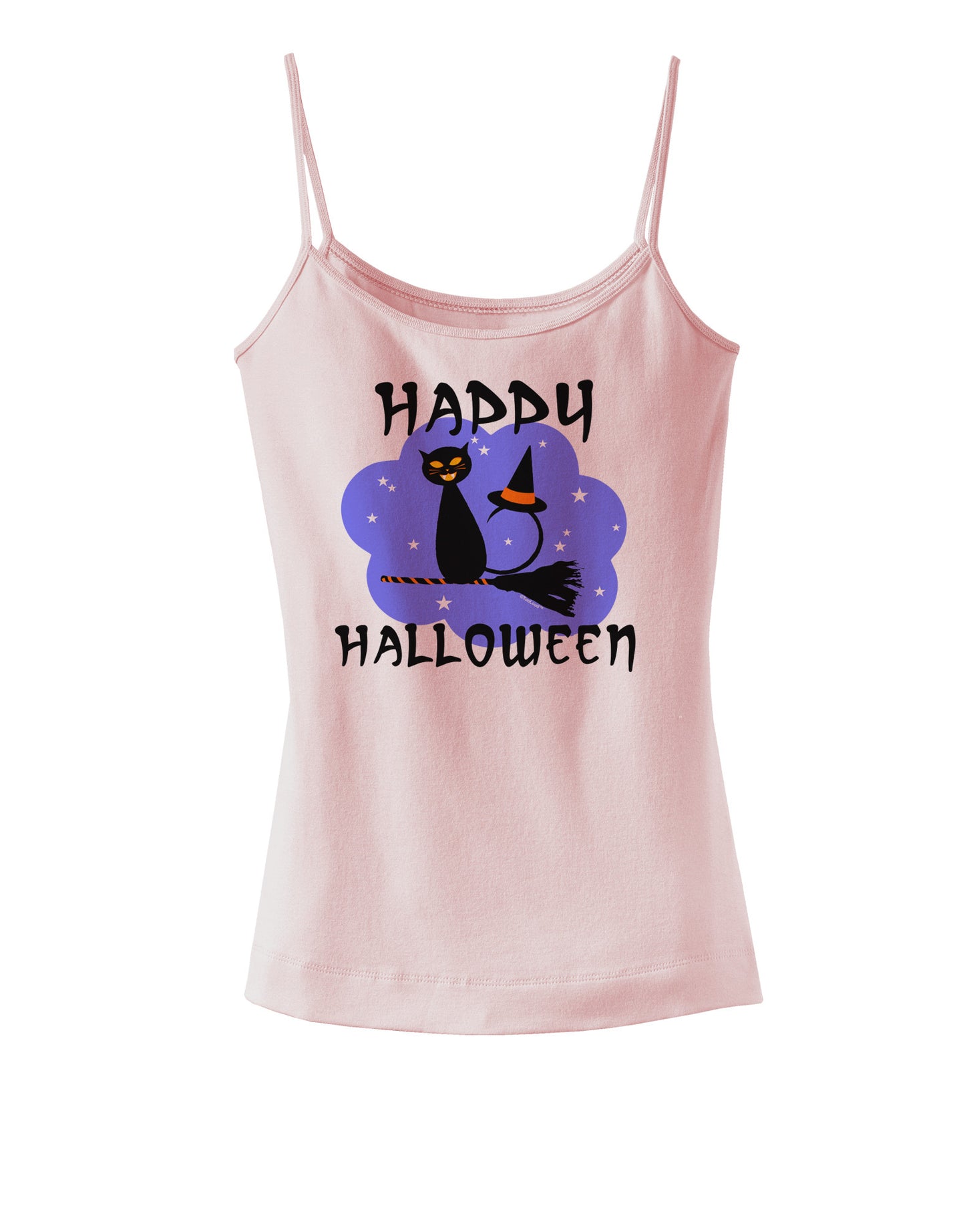 TooLoud Witch Cat Spaghetti Strap Tank-Womens Spaghetti Strap Tanks-TooLoud-SoftPink-X-Small-Davson Sales