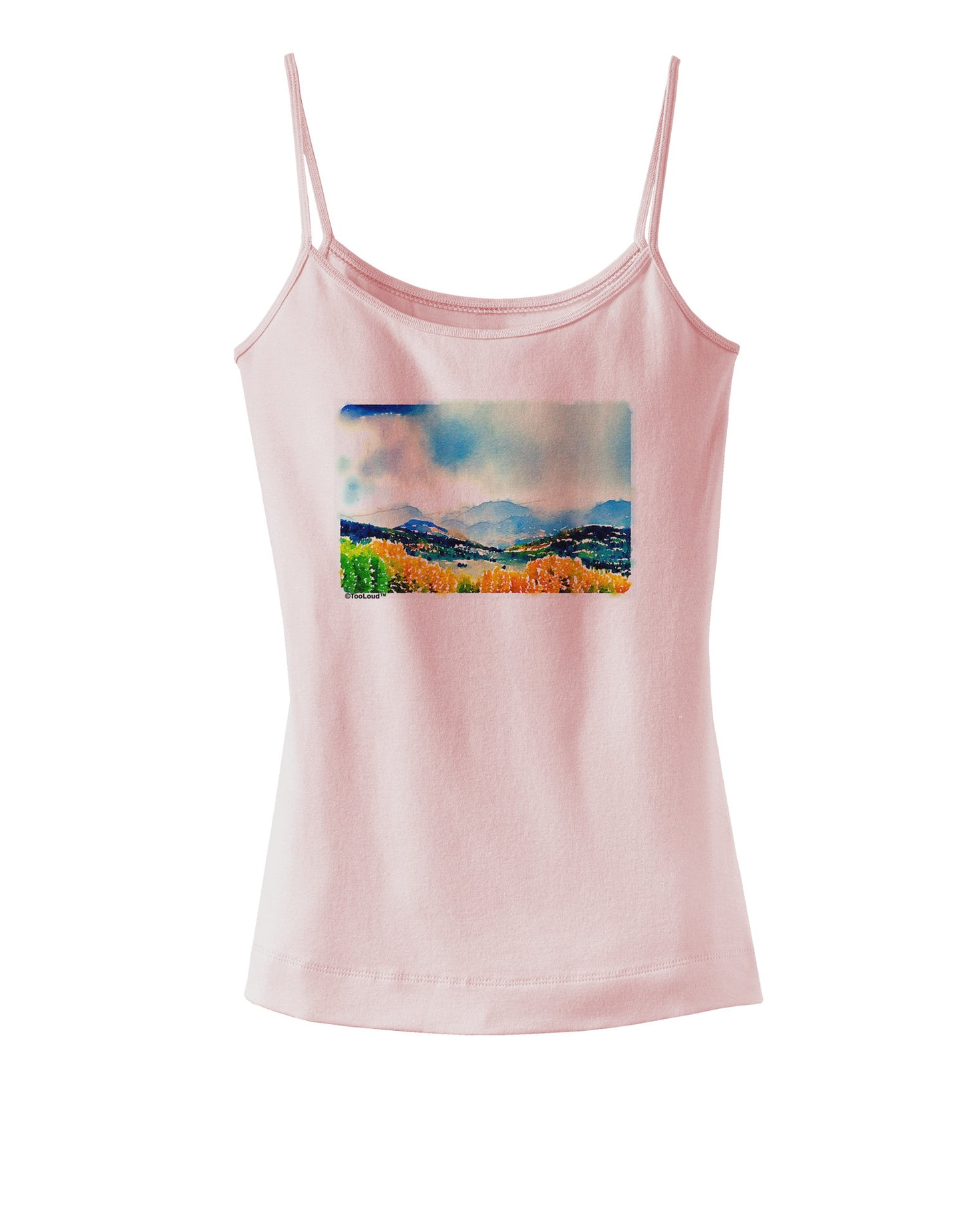 Colorado Mountain Scene Spaghetti Strap Tank-Womens Spaghetti Strap Tanks-TooLoud-SoftPink-X-Small-Davson Sales