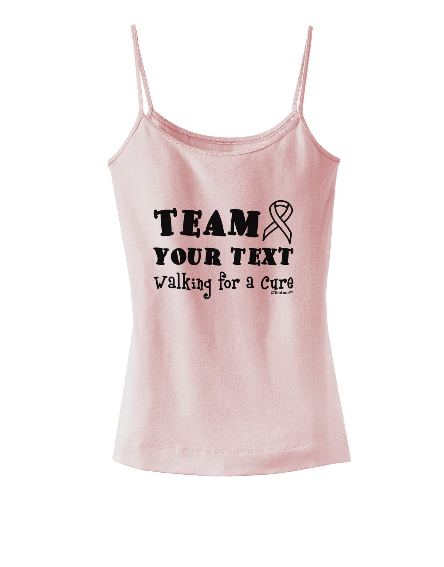 Personalized Team -Name- Walking for a Cure Spaghetti Strap Tank-Womens Spaghetti Strap Tanks-TooLoud-SoftPink-X-Small-Davson Sales