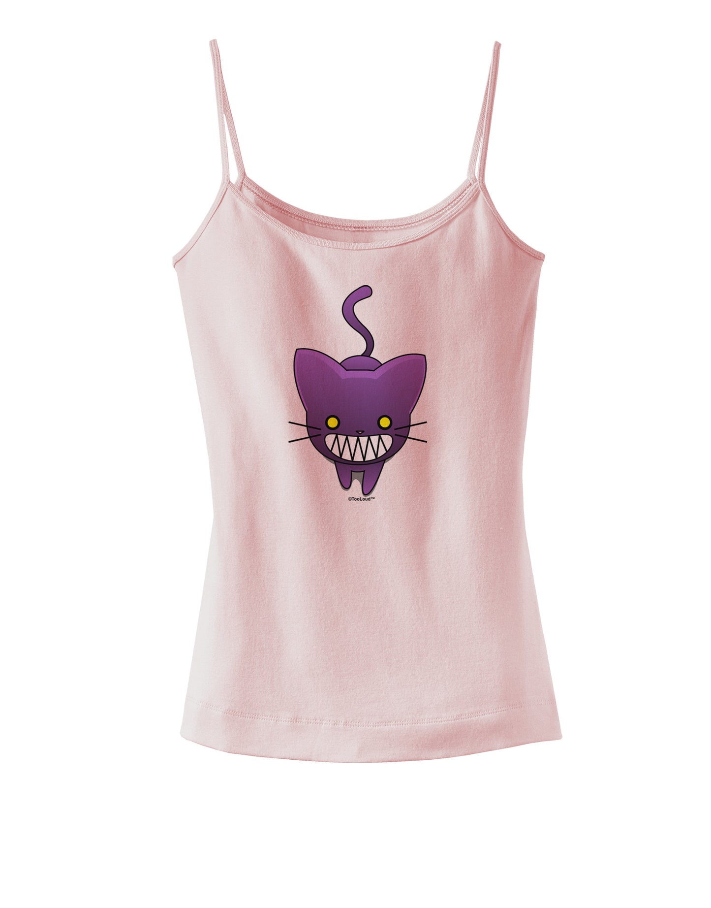 Evil Kitty Spaghetti Strap Tank-Womens Spaghetti Strap Tanks-TooLoud-SoftPink-X-Small-Davson Sales