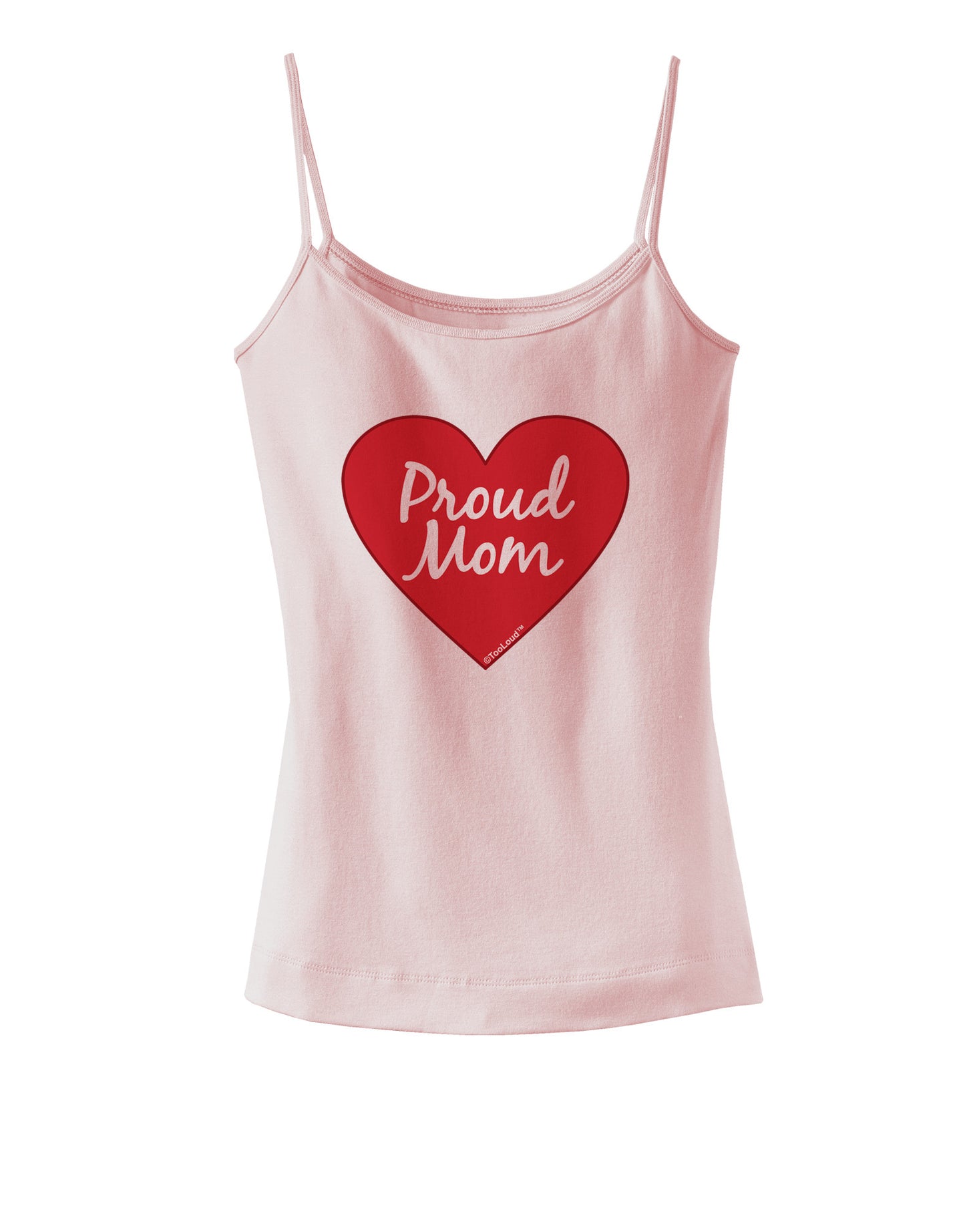 Proud Mom Heart Spaghetti Strap Tank-Womens Spaghetti Strap Tanks-TooLoud-SoftPink-X-Small-Davson Sales