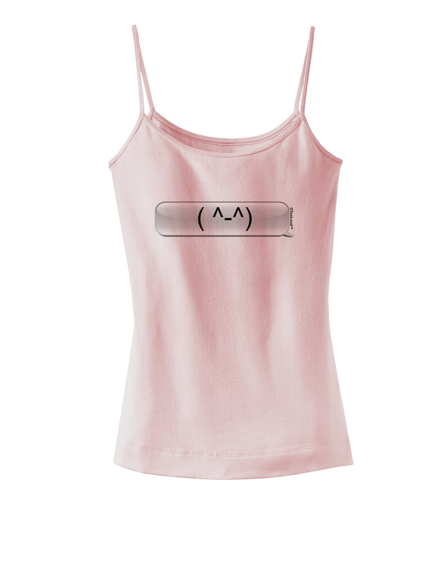 Happy FaceText Bubble Spaghetti Strap Tank-Womens Spaghetti Strap Tanks-TooLoud-SoftPink-X-Small-Davson Sales