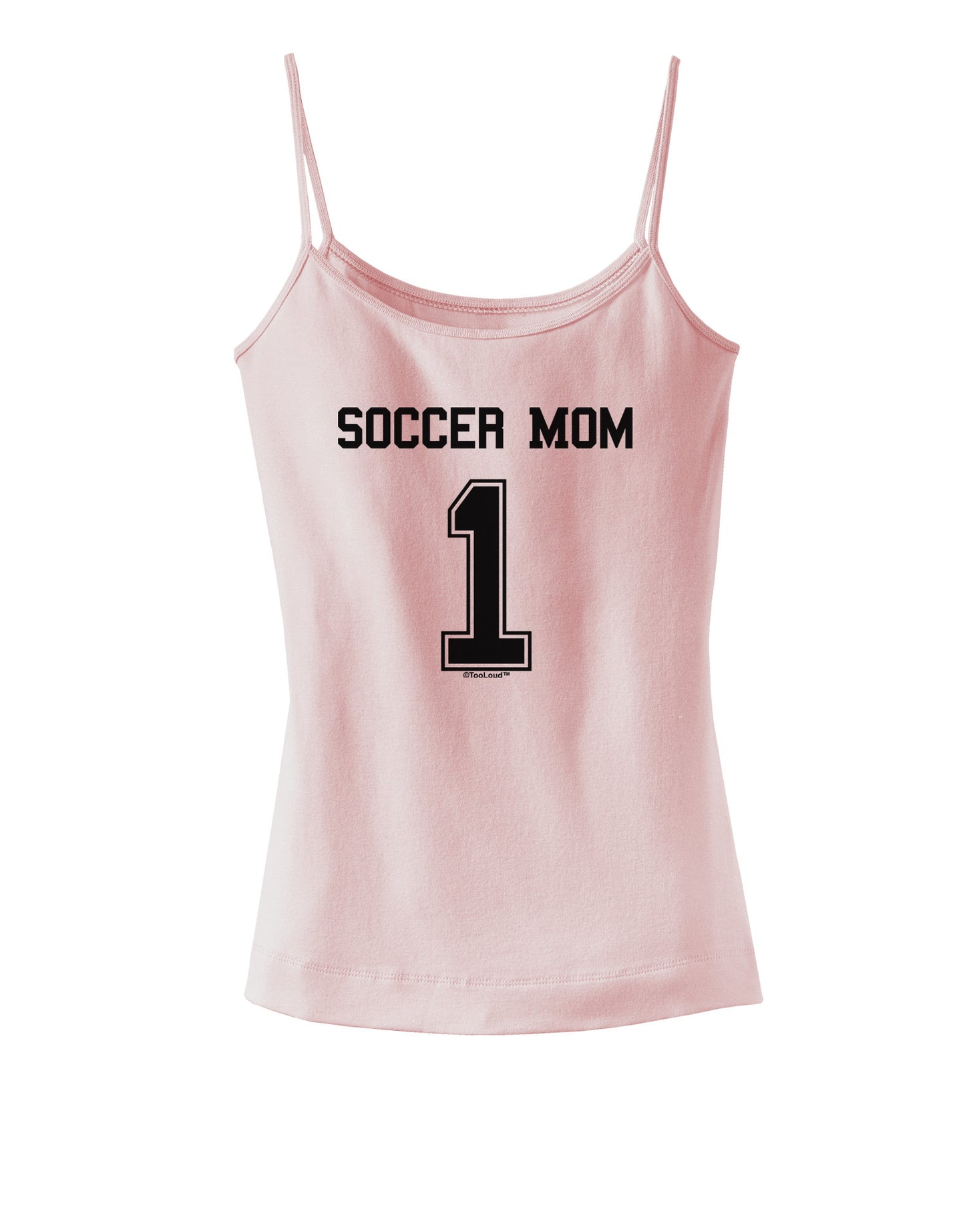Soccer Mom Jersey Spaghetti Strap Tank-Womens Spaghetti Strap Tanks-TooLoud-SoftPink-X-Small-Davson Sales
