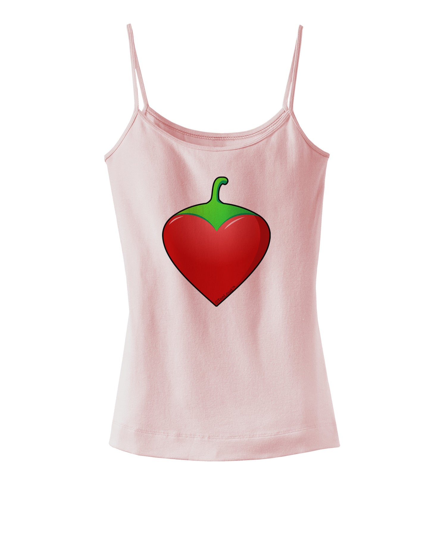 Chili Pepper Heart Spaghetti Strap Tank-Womens Spaghetti Strap Tanks-TooLoud-SoftPink-X-Small-Davson Sales