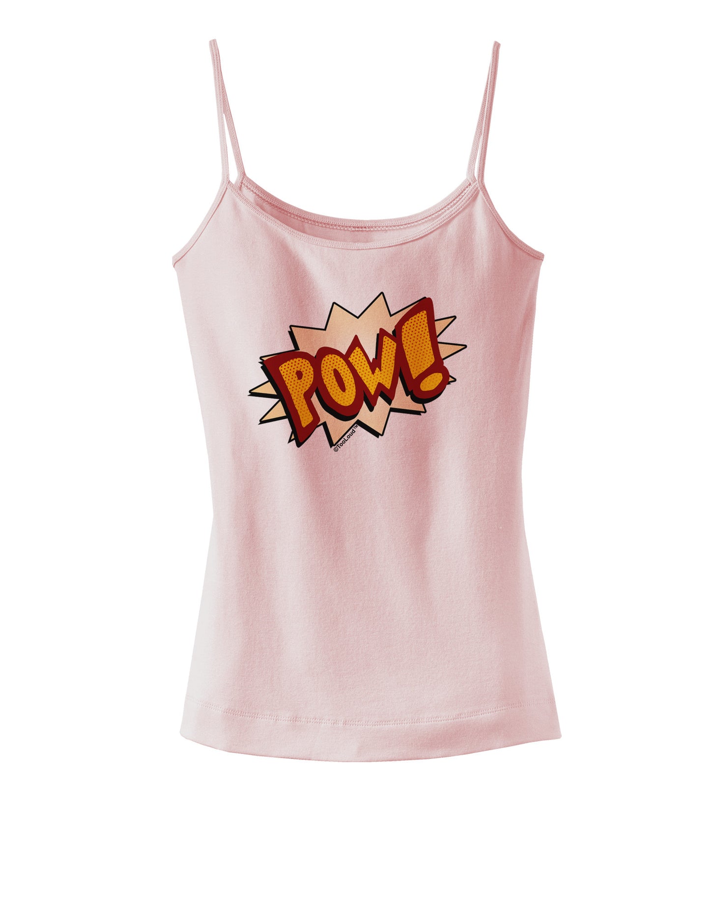 Onomatopoeia POW Spaghetti Strap Tank-Womens Spaghetti Strap Tanks-TooLoud-SoftPink-X-Small-Davson Sales