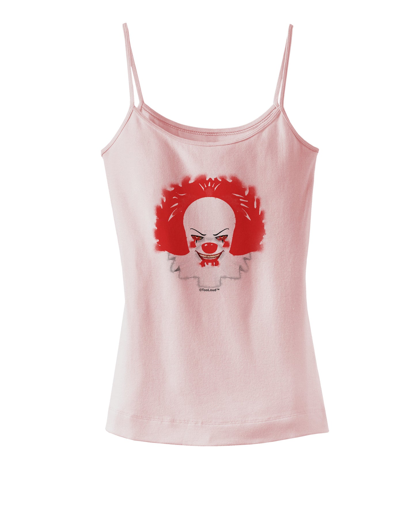 Extra Scary Clown Watercolor Spaghetti Strap Tank-Womens Spaghetti Strap Tanks-TooLoud-SoftPink-X-Small-Davson Sales