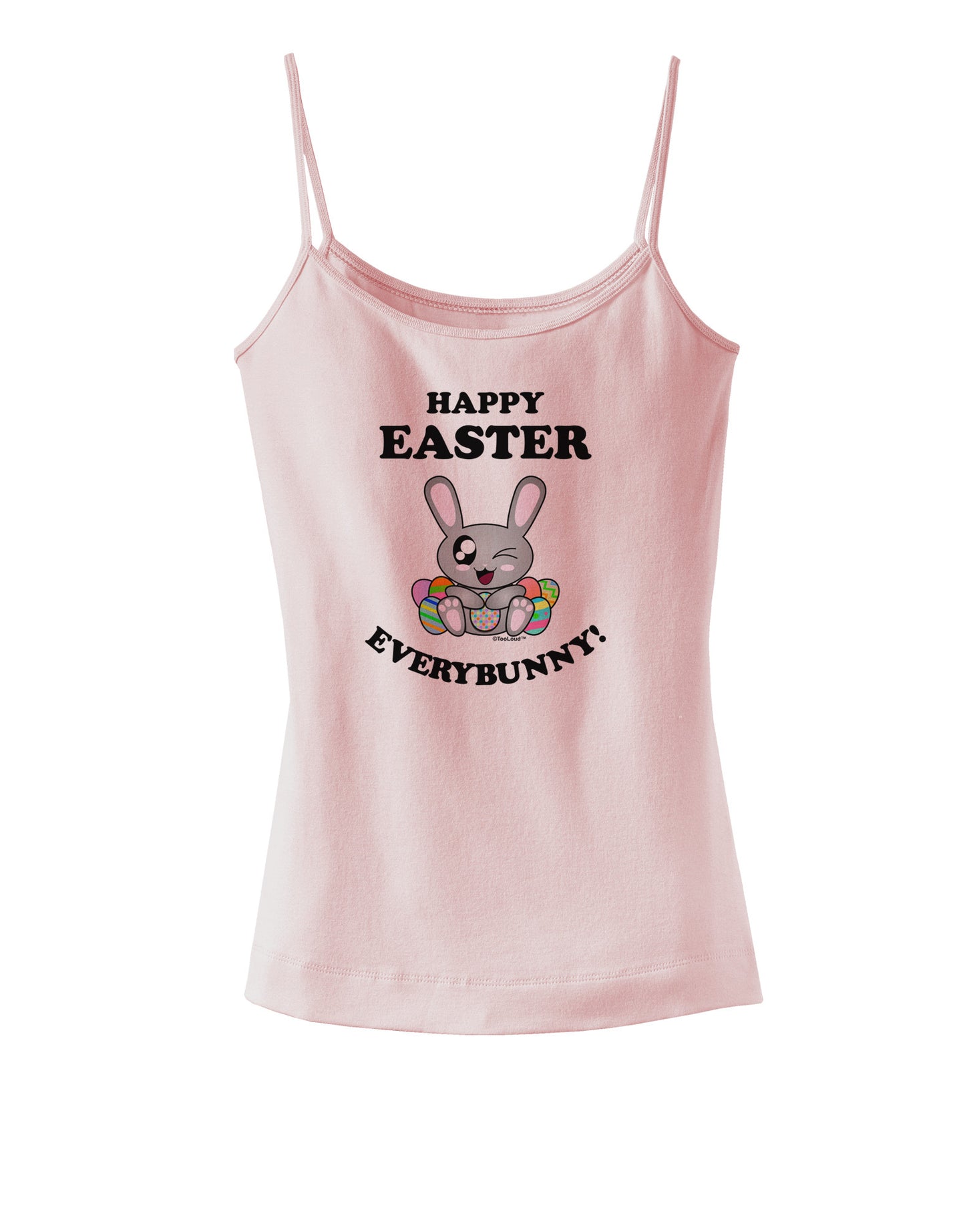 Happy Easter Everybunny Spaghetti Strap Tank-Womens Spaghetti Strap Tanks-TooLoud-SoftPink-X-Small-Davson Sales