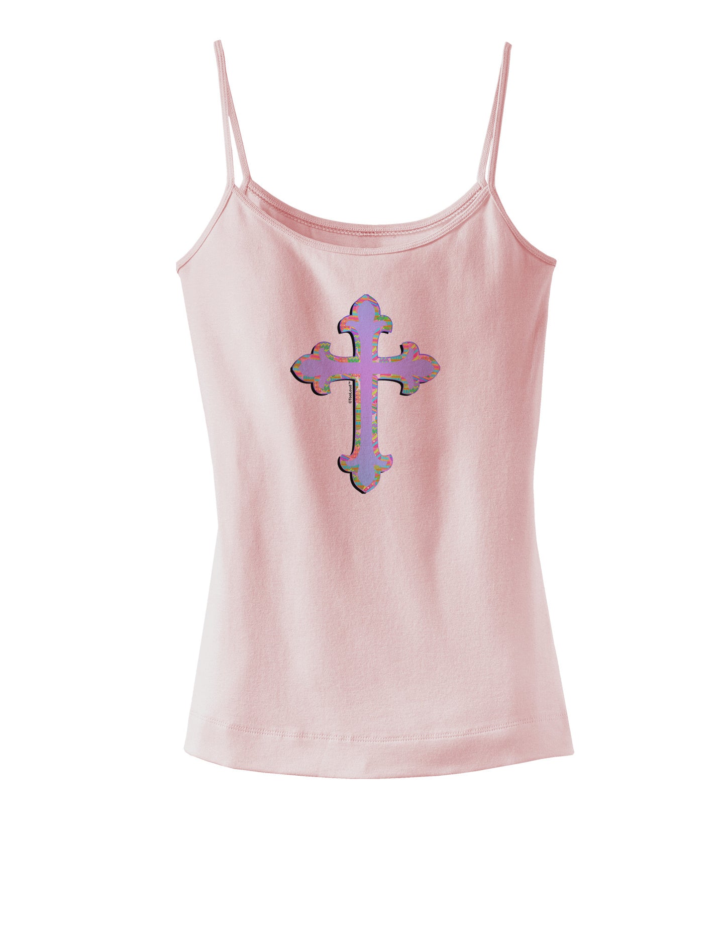 Easter Color Cross Spaghetti Strap Tank-Womens Spaghetti Strap Tanks-TooLoud-SoftPink-X-Small-Davson Sales