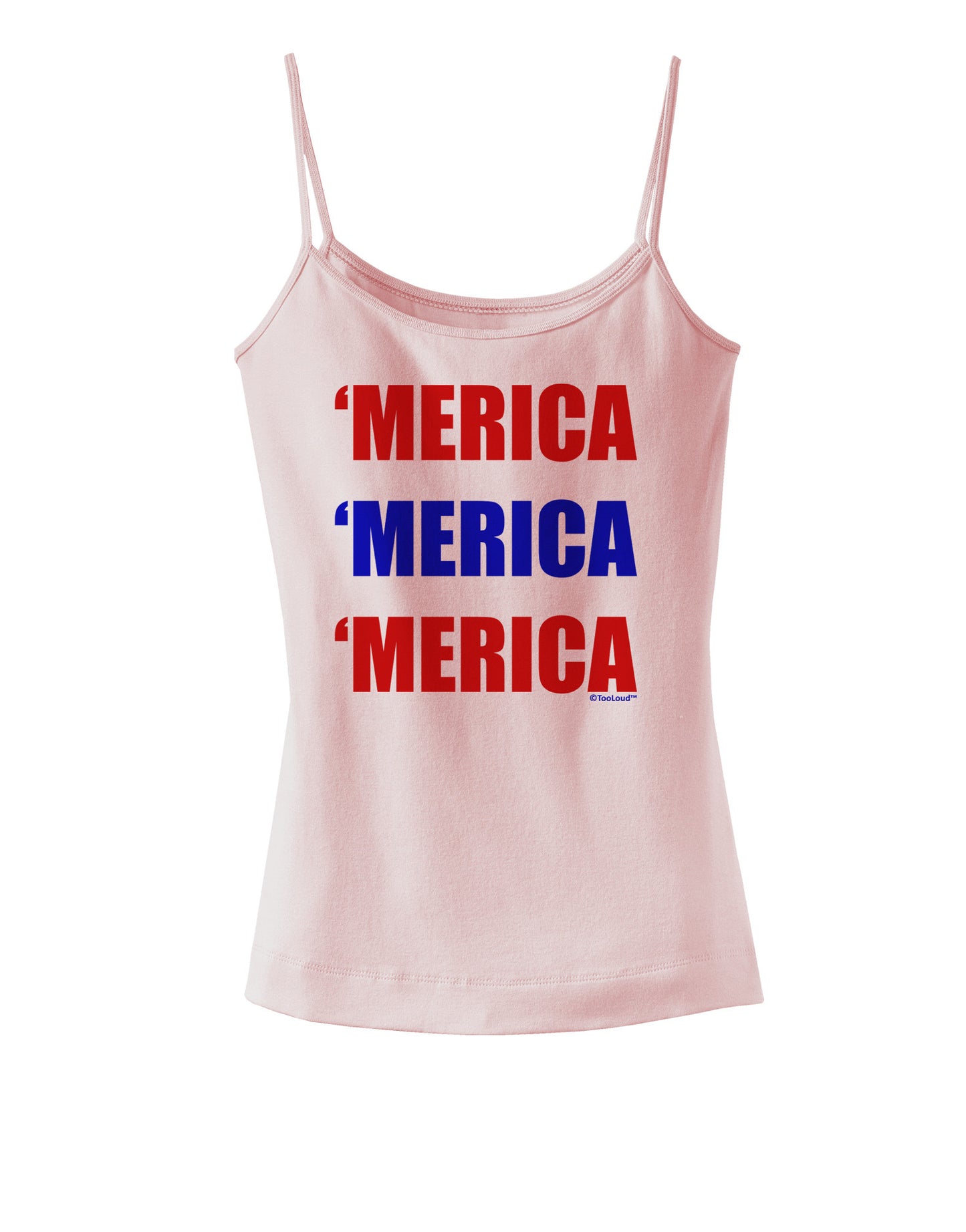 Merica Merica Merica - Red and Blue Spaghetti Strap Tank-Womens Spaghetti Strap Tanks-TooLoud-SoftPink-X-Small-Davson Sales