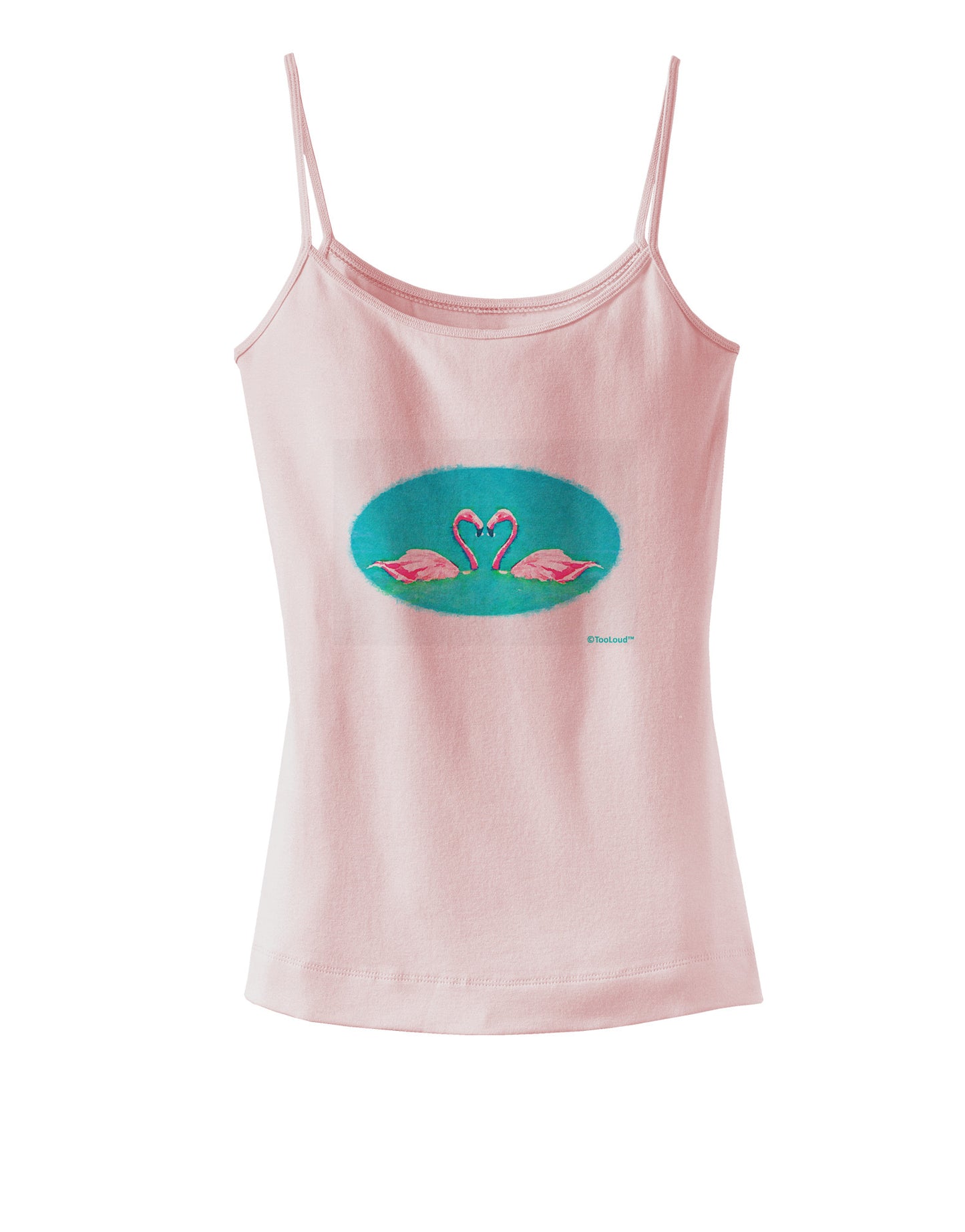 Love Birds - Flamingos Watercolor Spaghetti Strap Tank-Womens Spaghetti Strap Tanks-TooLoud-SoftPink-X-Small-Davson Sales