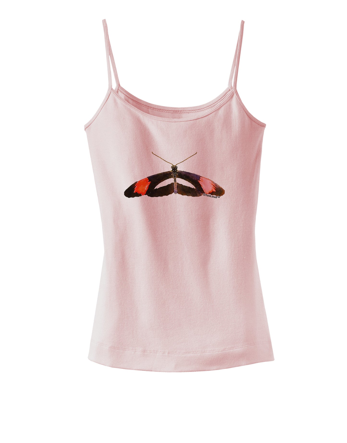 Watercolor Butterfly Black Spaghetti Strap Tank-Womens Spaghetti Strap Tanks-TooLoud-SoftPink-X-Small-Davson Sales