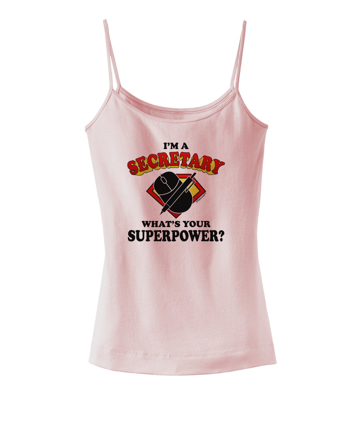 Secretary - Superpower Spaghetti Strap Tank-Womens Spaghetti Strap Tanks-TooLoud-SoftPink-X-Small-Davson Sales