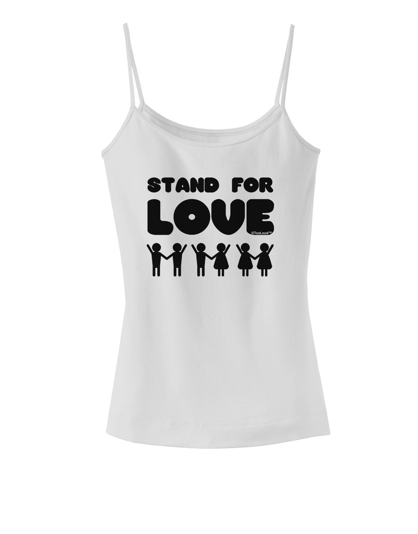 Stand For Love Spaghetti Strap Tank-Womens Spaghetti Strap Tanks-TooLoud-White-X-Small-Davson Sales