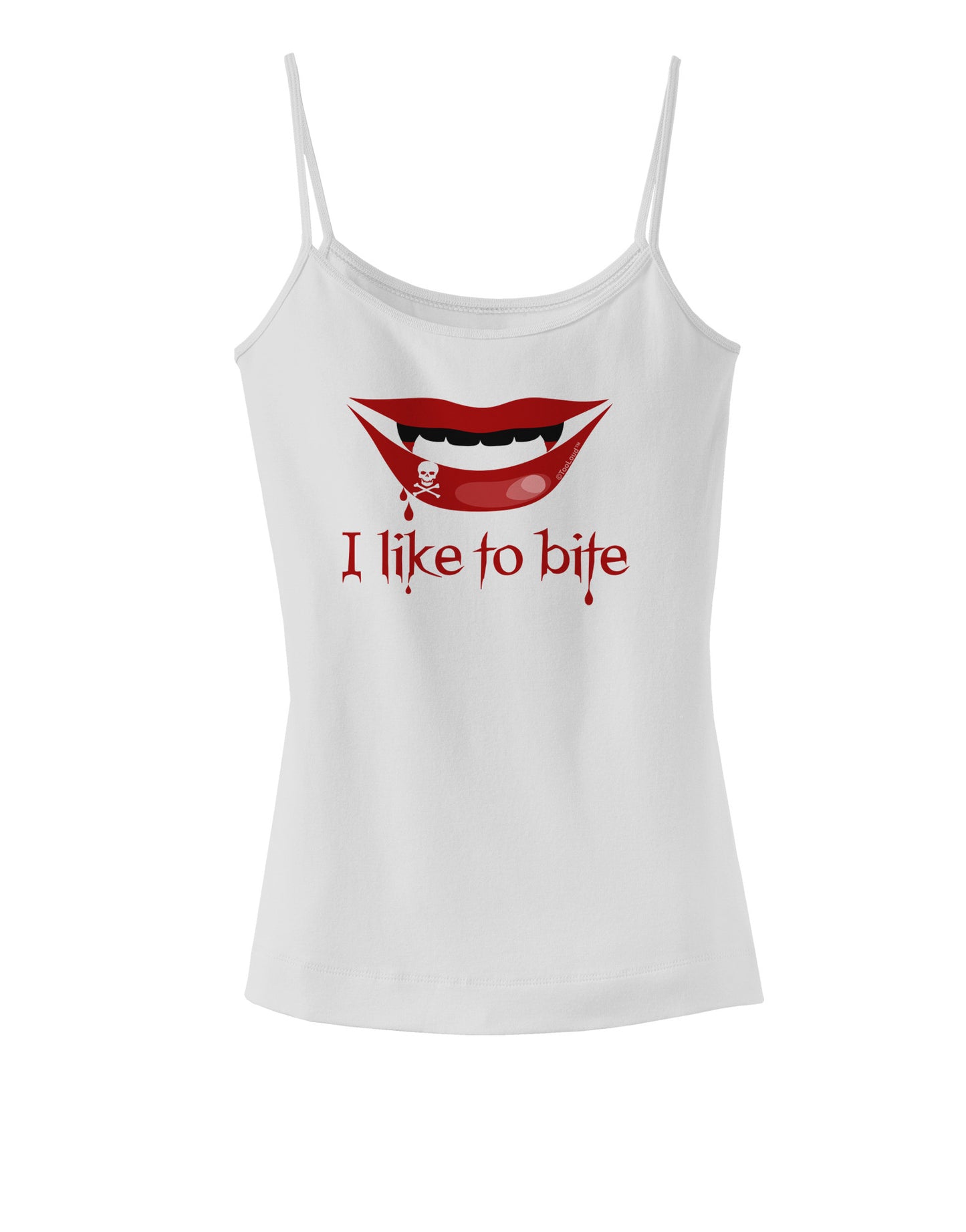 Like to Bite Spaghetti Strap Tank-Womens Spaghetti Strap Tanks-TooLoud-White-X-Small-Davson Sales