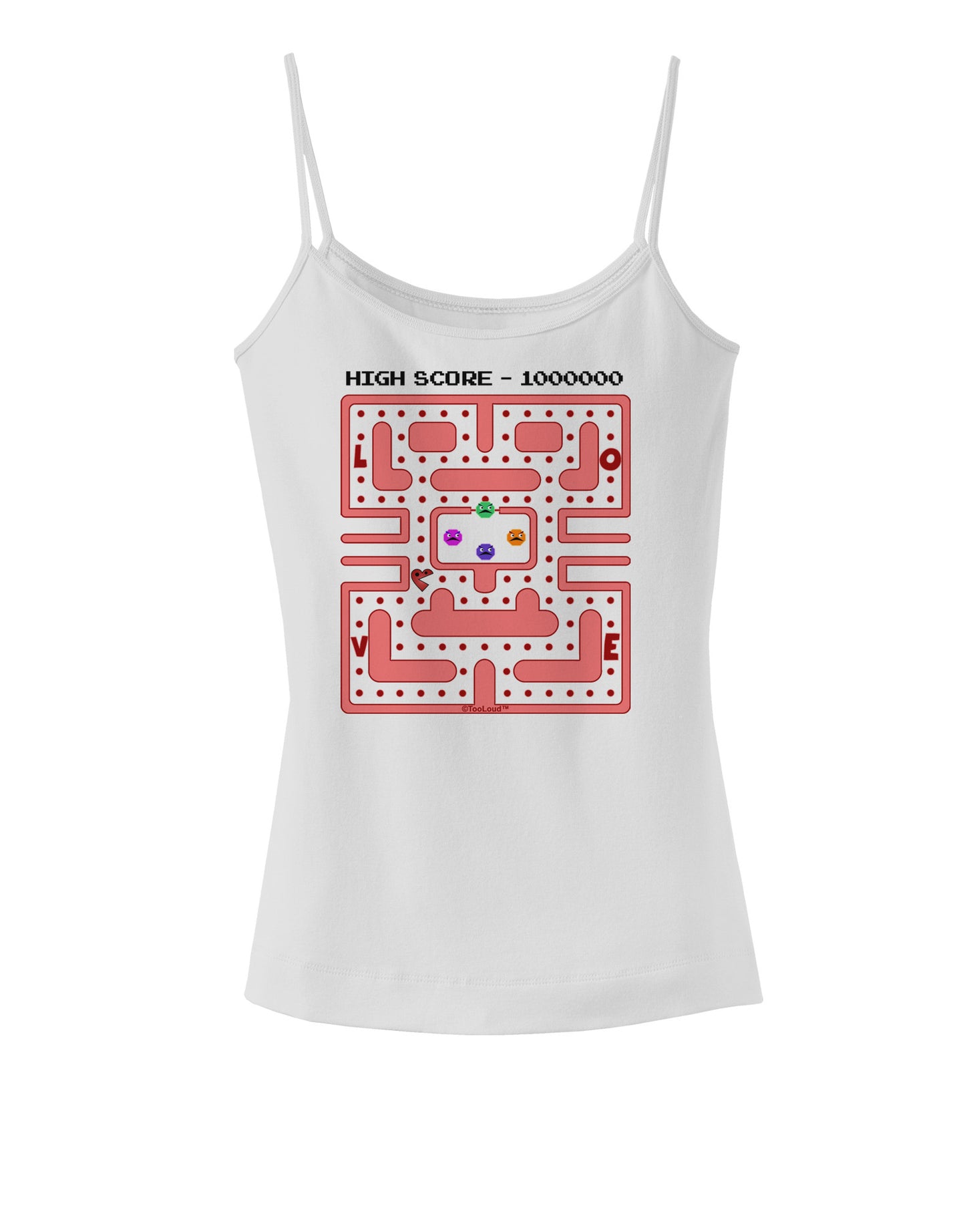 Retro Heart Man Spaghetti Strap Tank-Womens Spaghetti Strap Tanks-TooLoud-White-X-Small-Davson Sales