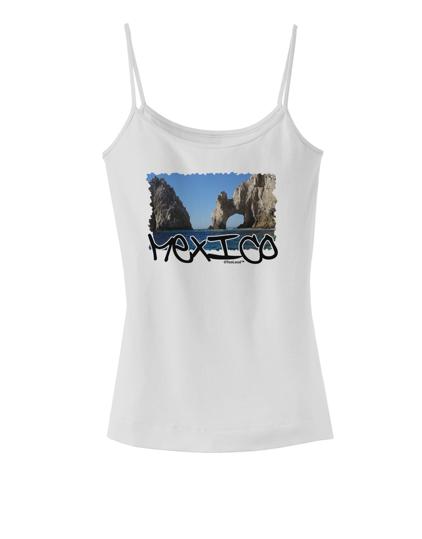 Mexico - Islands Cut-out Spaghetti Strap Tank-Womens Spaghetti Strap Tanks-TooLoud-White-X-Small-Davson Sales