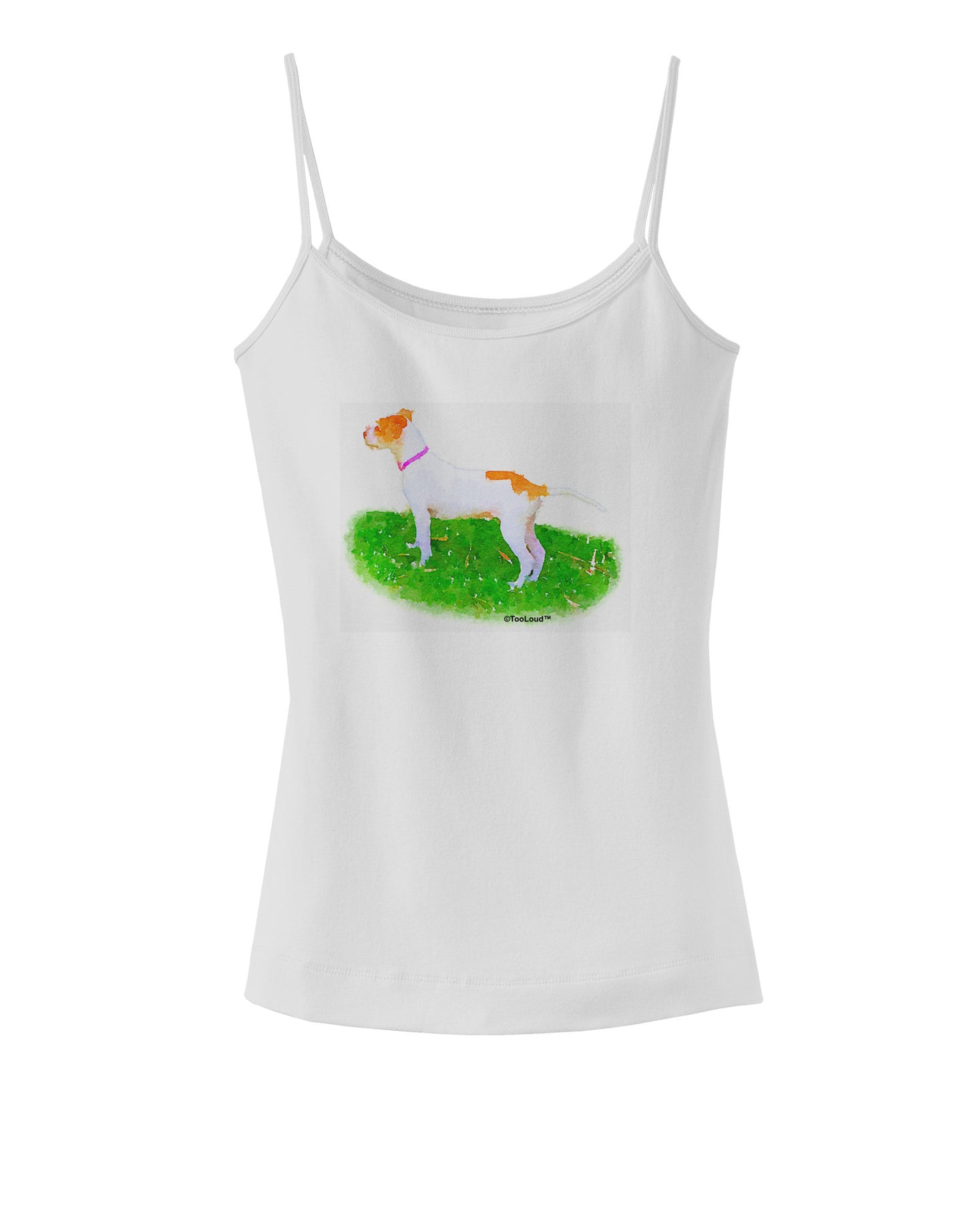 Vigilant Dog Watercolor Spaghetti Strap Tank-Womens Spaghetti Strap Tanks-TooLoud-White-X-Small-Davson Sales