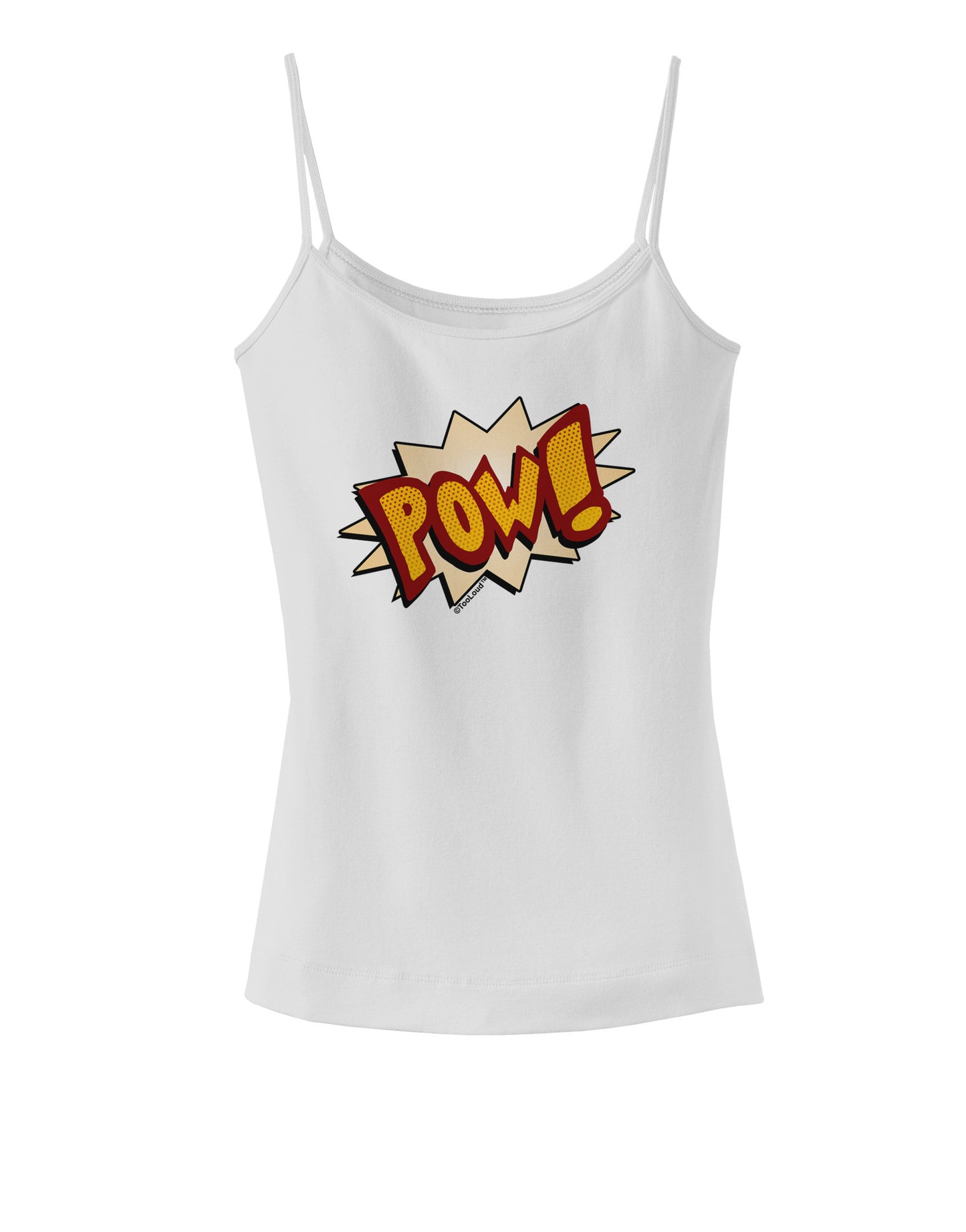 Onomatopoeia POW Spaghetti Strap Tank-Womens Spaghetti Strap Tanks-TooLoud-White-X-Small-Davson Sales