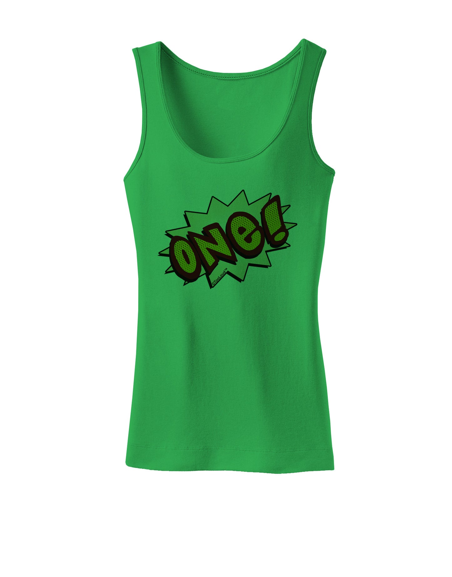 Onomatopoeia One Birthday Womens Petite Tank Top-TooLoud-KellyGreen-X-Small-Davson Sales
