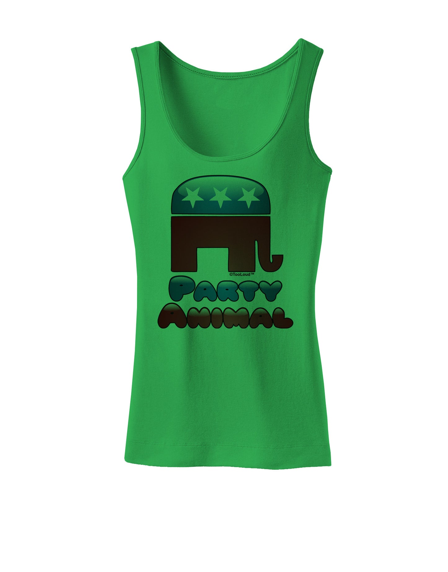 Republican Party Animal Womens Petite Tank Top-TooLoud-KellyGreen-X-Small-Davson Sales
