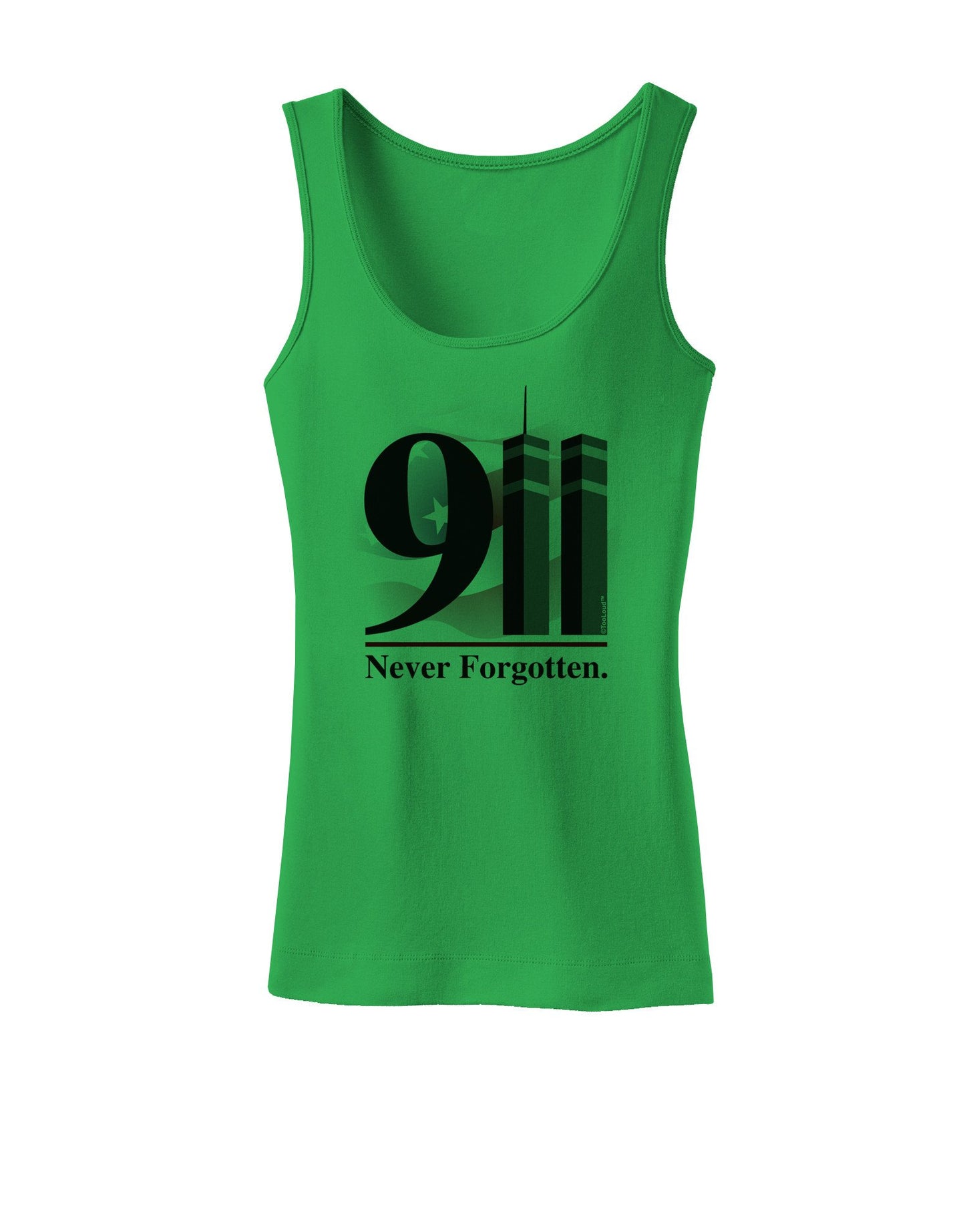 911 Never Forgotten Womens Petite Tank Top-TooLoud-KellyGreen-XXXX-Large-Davson Sales
