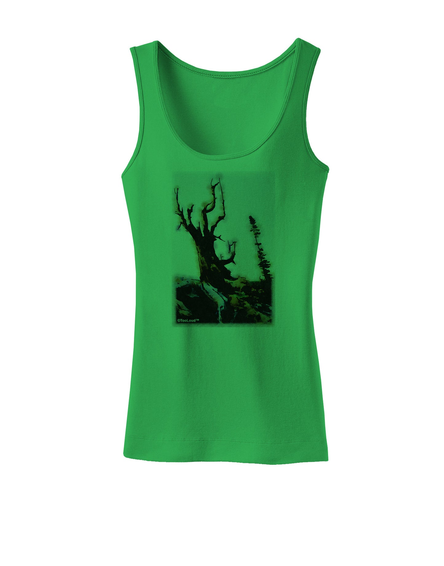 CO Mountain Scenery Watercolor Womens Petite Tank Top-TooLoud-KellyGreen-X-Small-Davson Sales